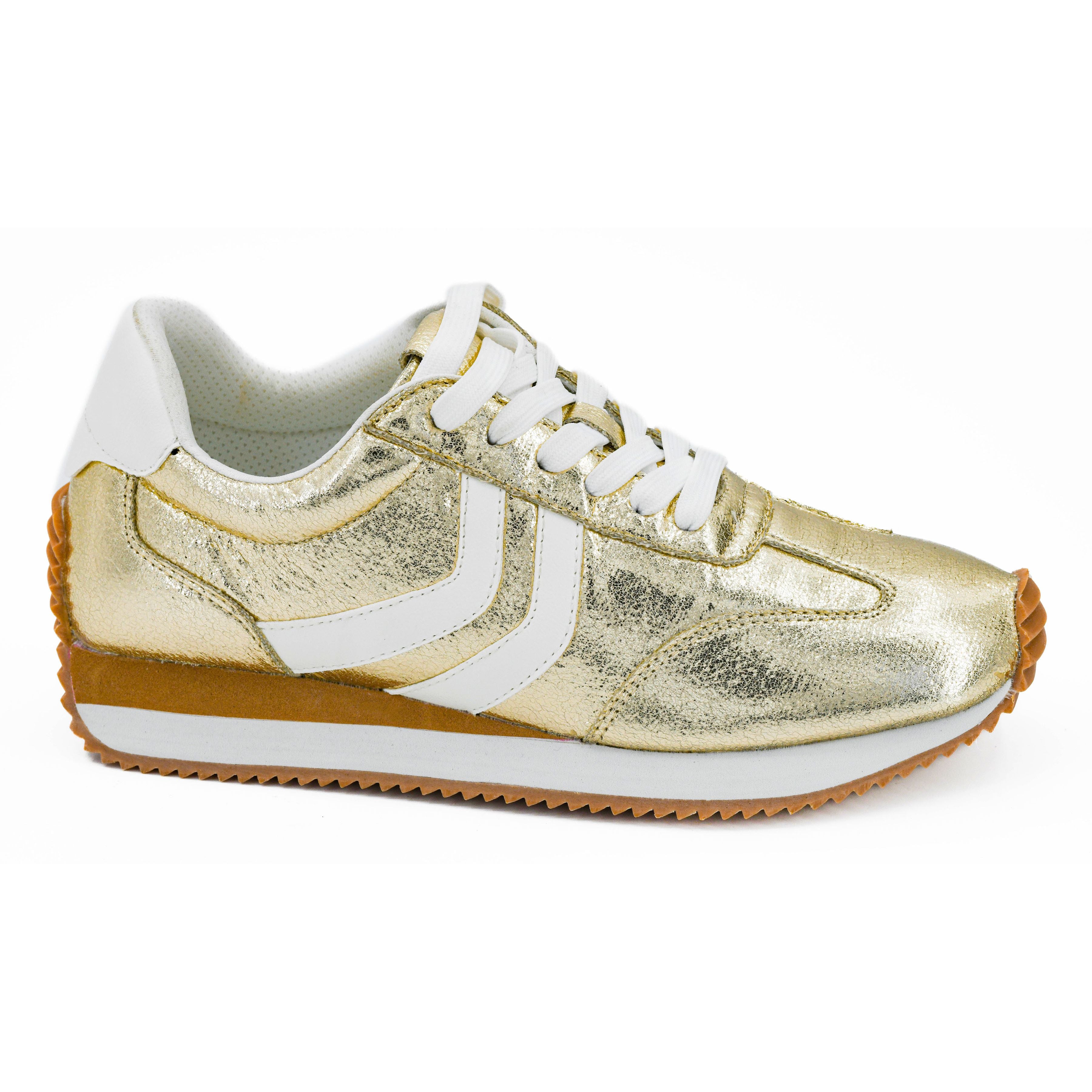 Women's Corky's Gold Crinkle Metallic Kickoff Shoes 51-0194-GOCM