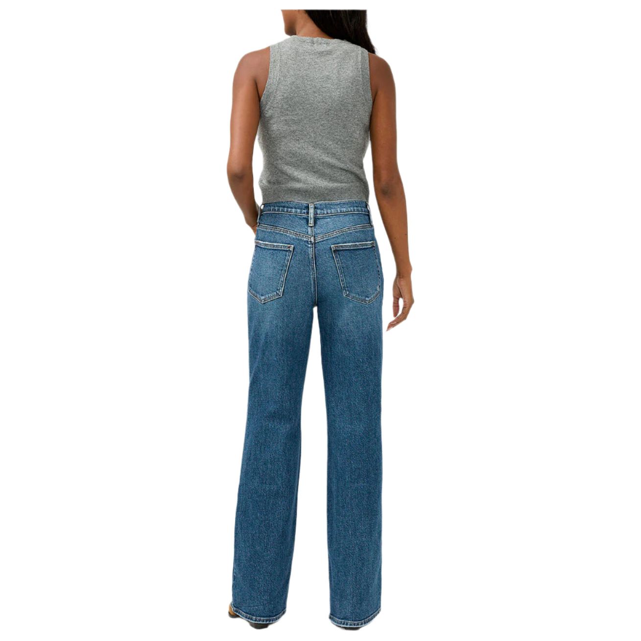 Women's Silver Baggy Mid Rise Bootcut Jeans L27768AGR316 - Crazy House Western Wear