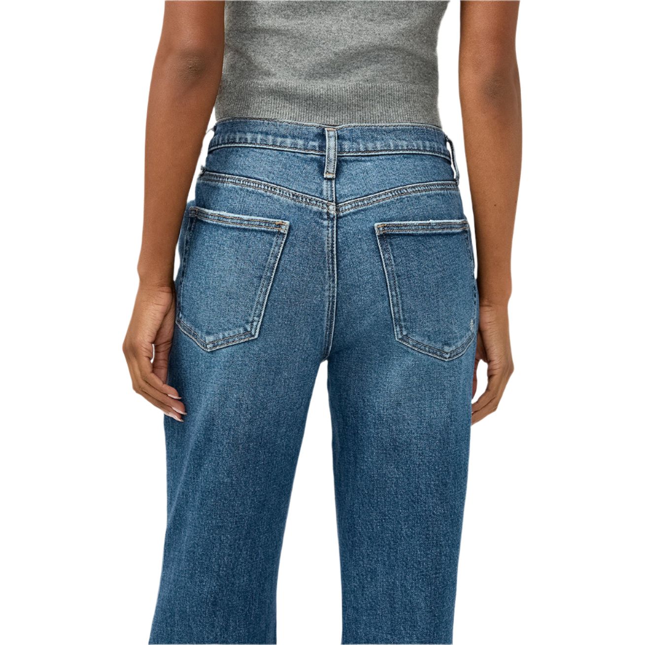 Women's Silver Baggy Mid Rise Bootcut Jeans L27768AGR316 - Crazy House Western Wear