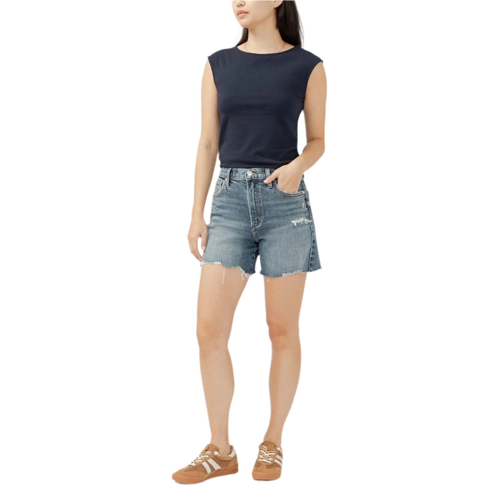 Women's Silver Highly Desirable Long Shorts L28533AGR384 - Crazy House Western Wear