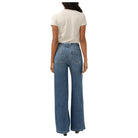 Women's Silver Highly Desirable High Rise Belted Ultra Wide Leg Jeans L28970ADM314 - Crazy House Western Wear