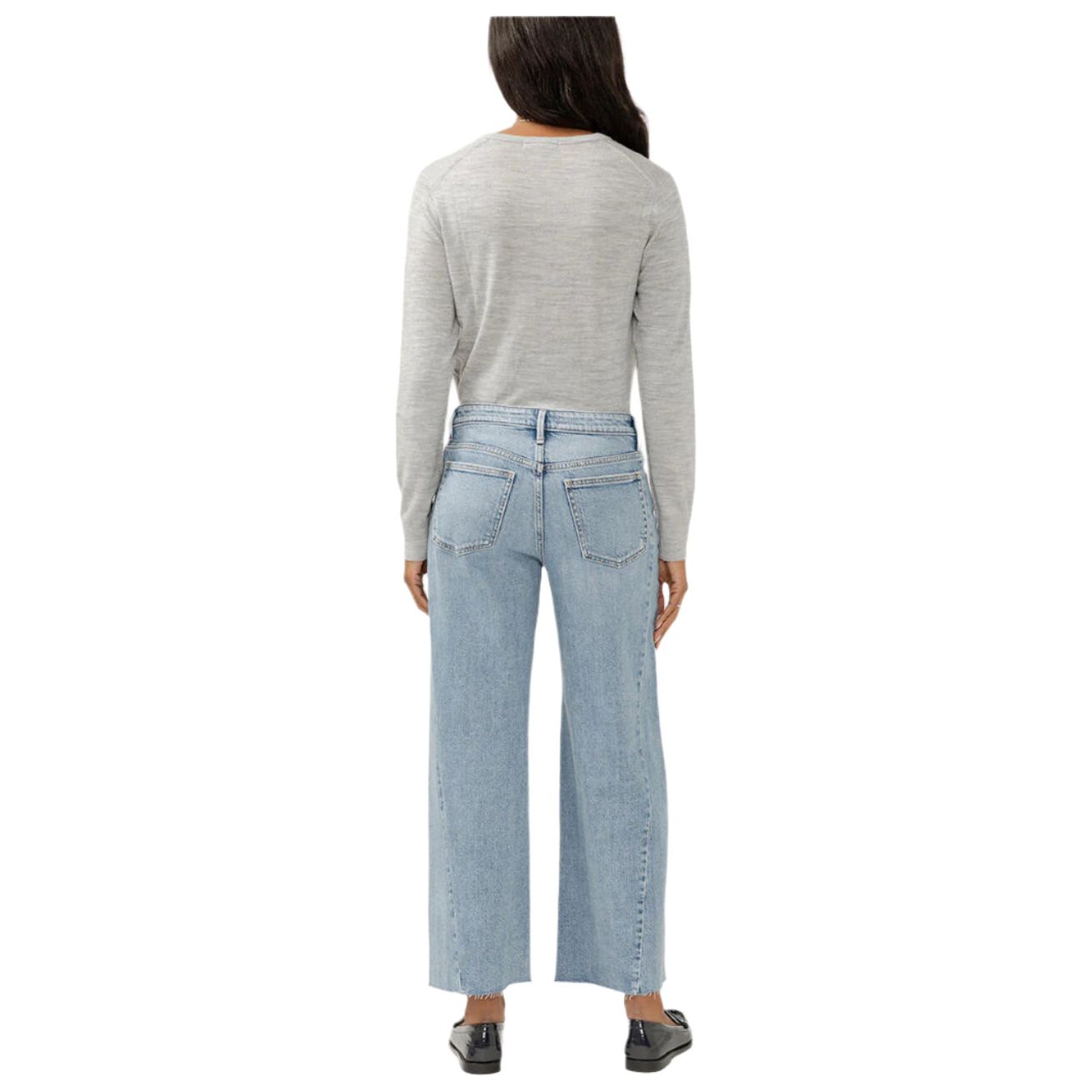 Women's Silver Isbister High Rise Wide Leg Jeans L74909ADM207