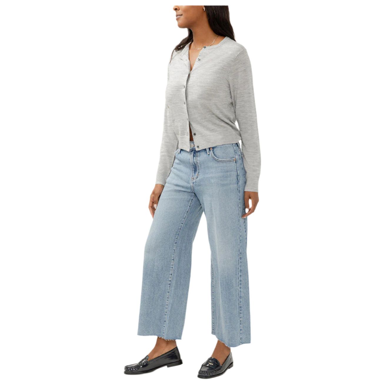 Women's Silver Isbister High Rise Wide Leg Jeans L74909ADM207