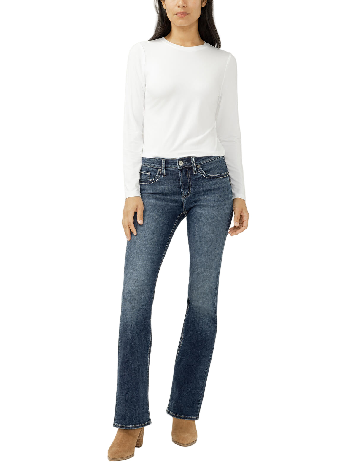 Women's Silver Suki Mid Rise Bootcut Jeans L93719ECF384