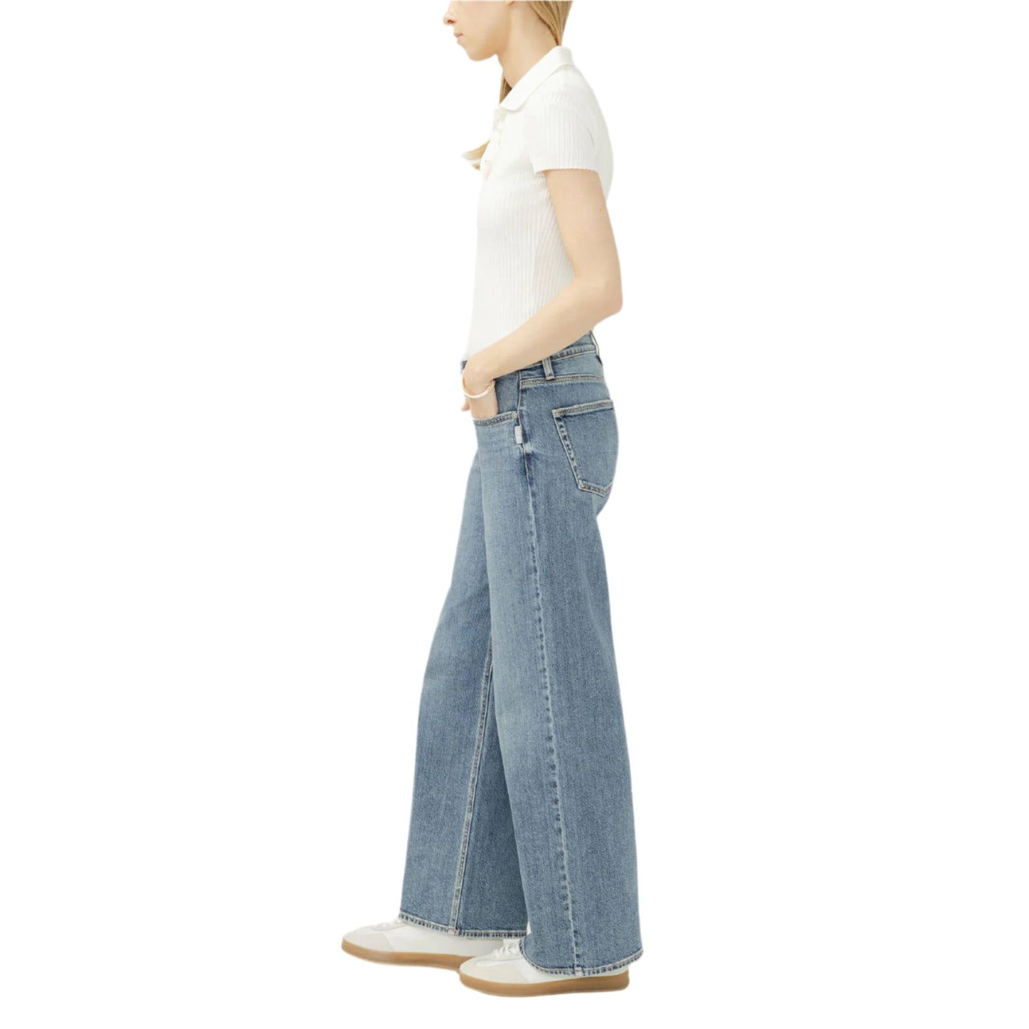 Women's Silver Suki Mid Rise Wide Leg Jeans L93905ADM289