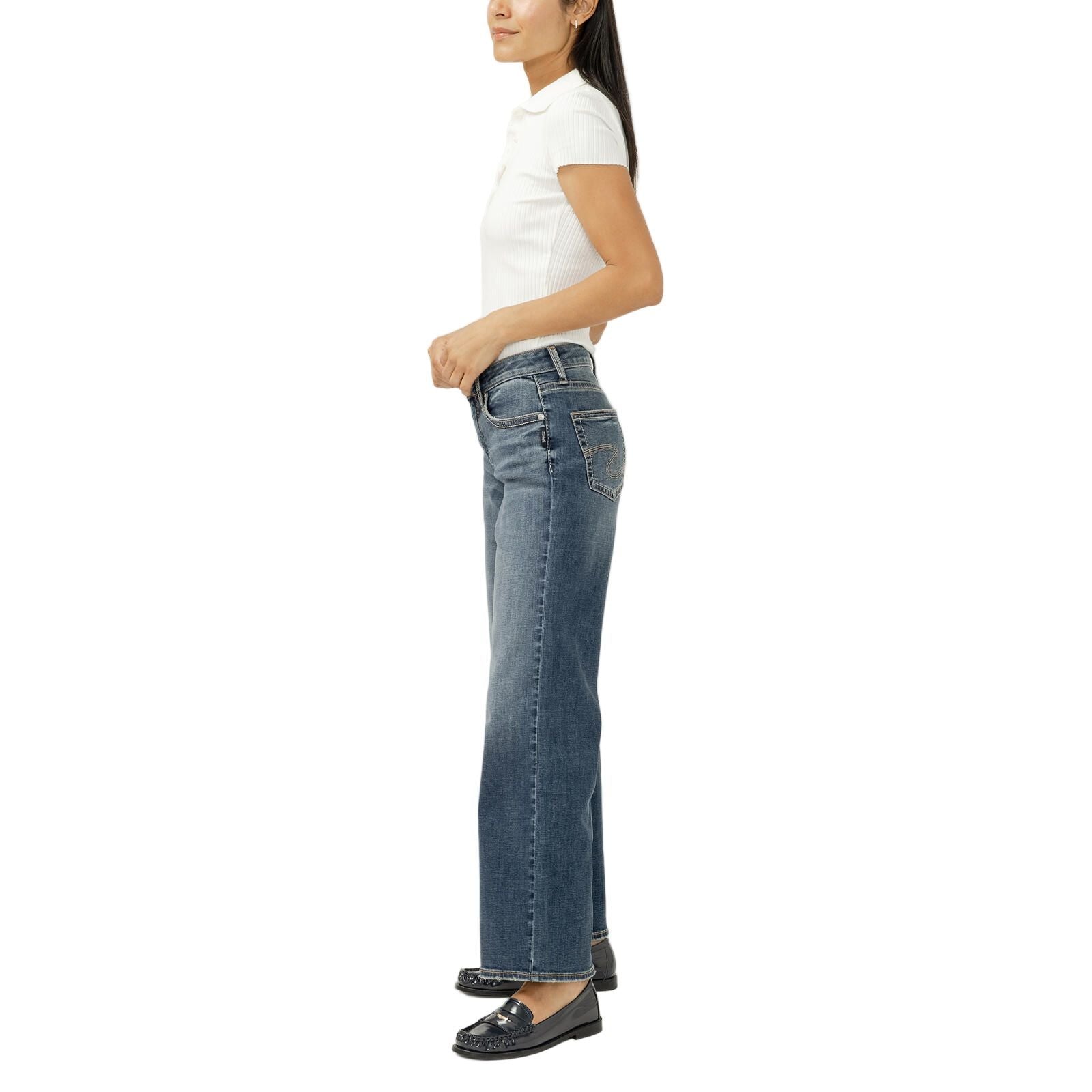 Suki Mid Rise Wide Leg Jeans