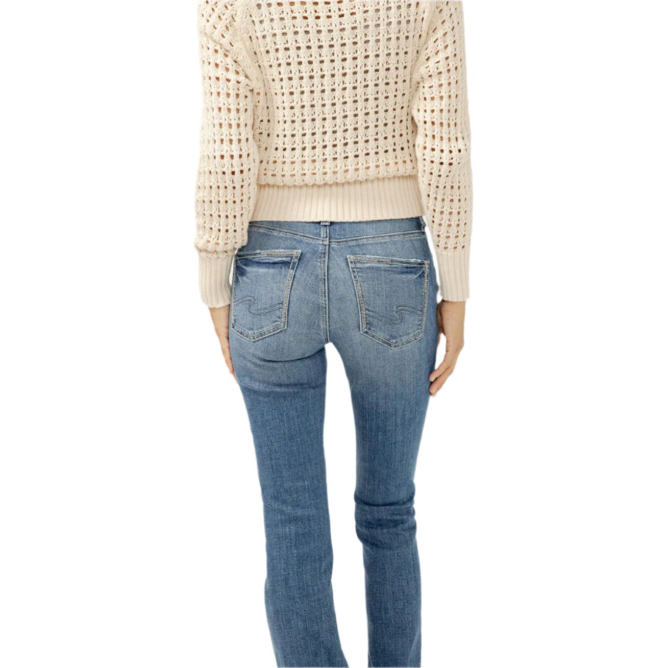 Women's Silver Avery High Rise Slim Bootcut Jeans L94627EAD299 - Crazy House Western Wear