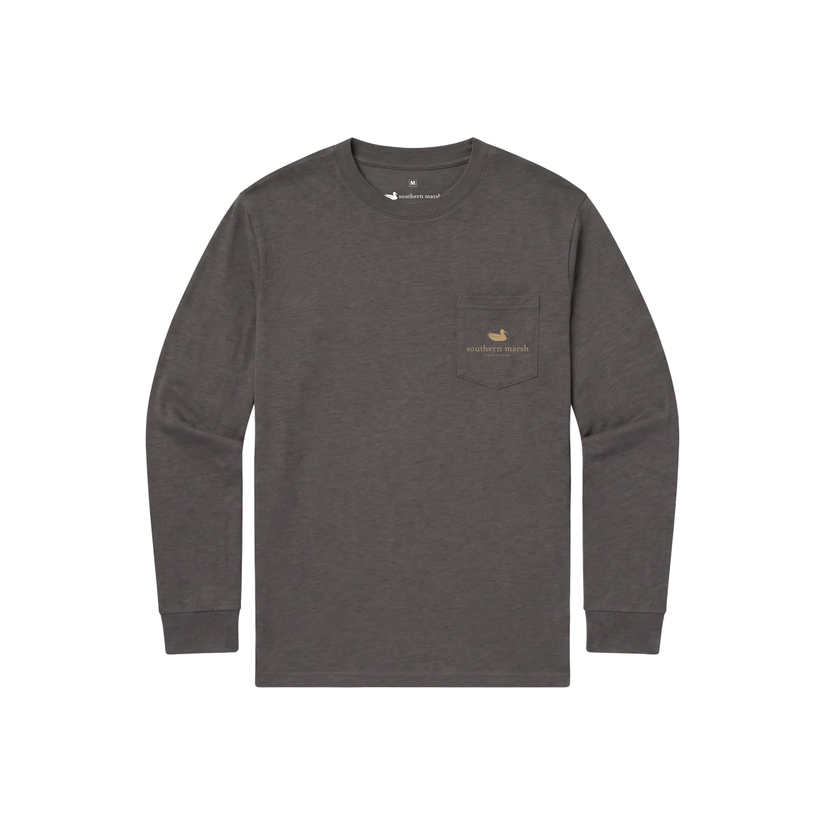 Southern Marsh Men's Long Sleeve Iron Gray Inflight Badge Branding Tee LBIB-IGY