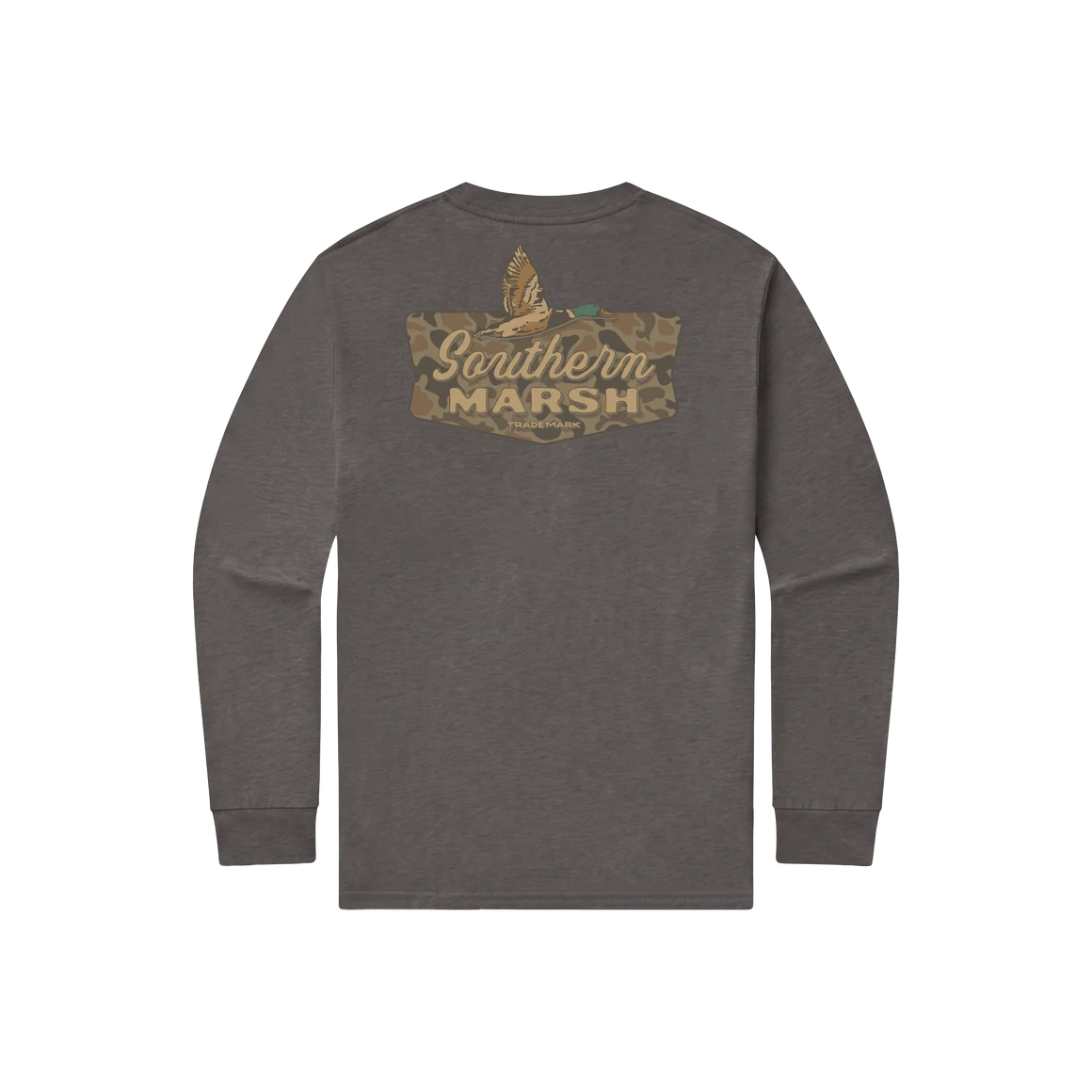Southern Marsh Men's Long Sleeve Iron Gray Inflight Badge Branding Tee LBIB-IGY