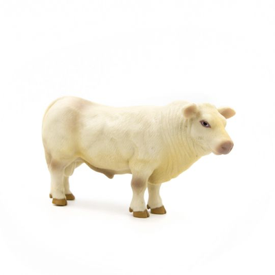 White bull figure on a white background