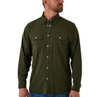 Men's Burlebo Mallard Green Long Sleeve Performance Western Shirt