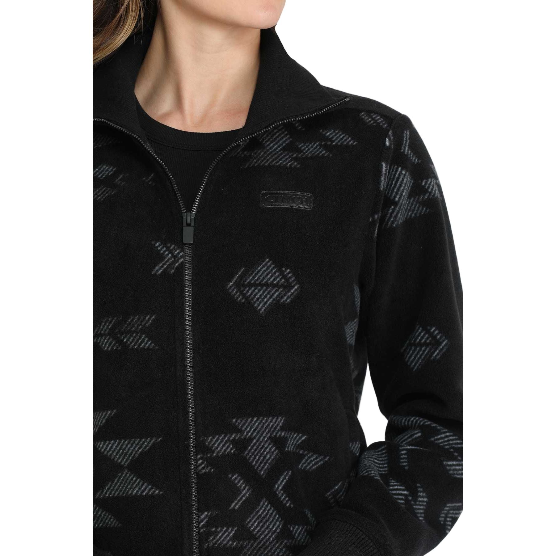 Women's Cinch Black Aztec Fleece Jacket