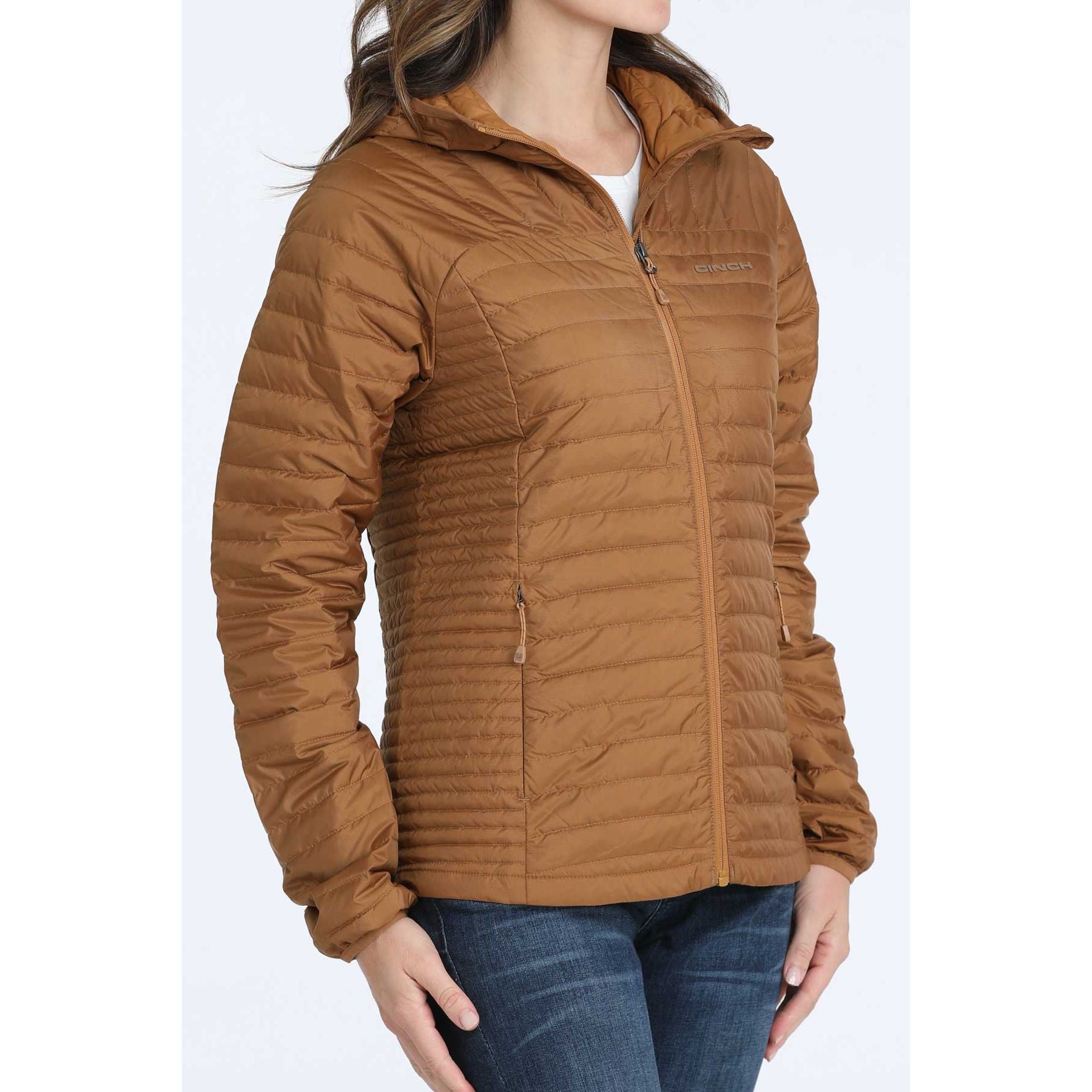 Women's Cinch Water Resistant Brown Puffer Jacket