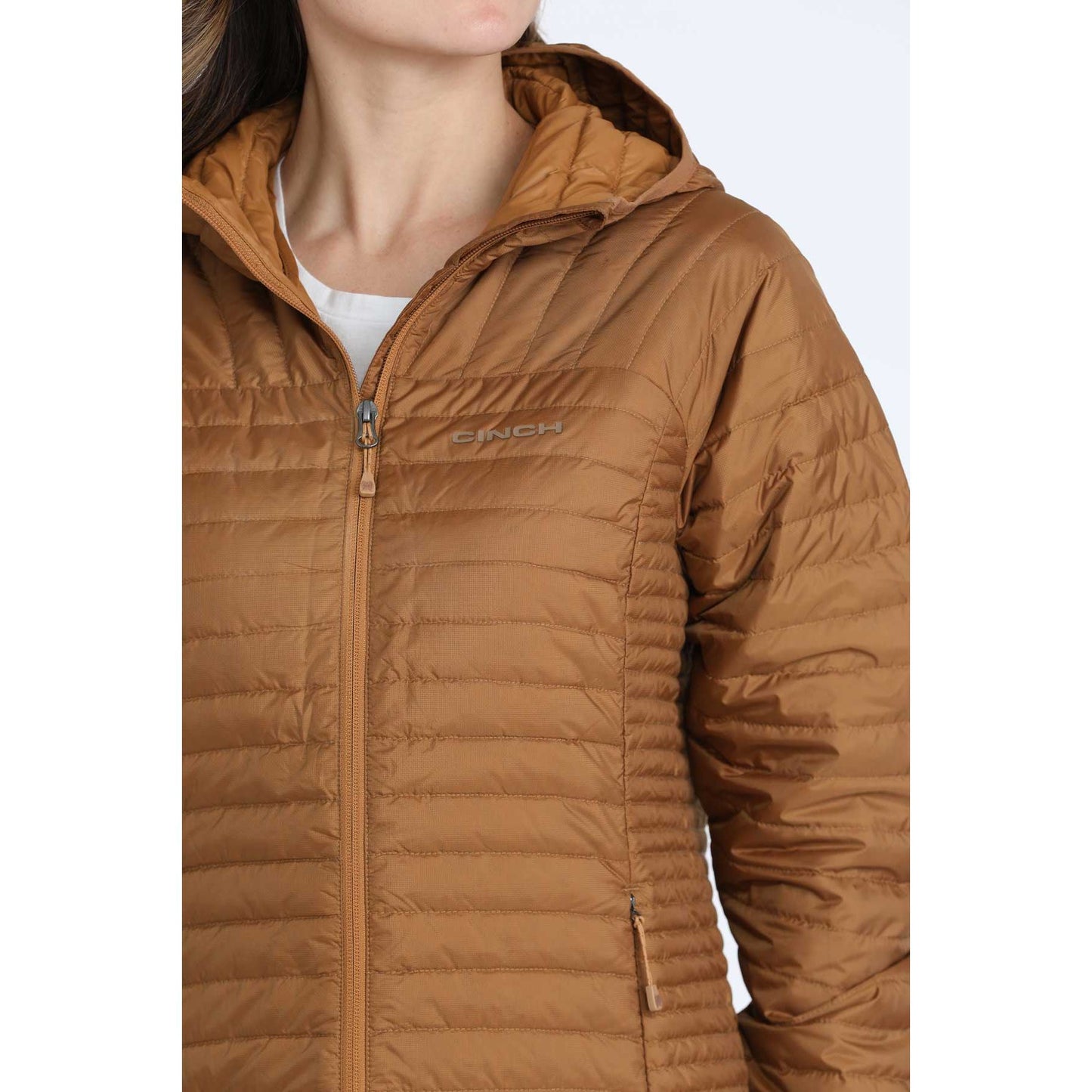 Women's Cinch Water Resistant Brown Puffer Jacket