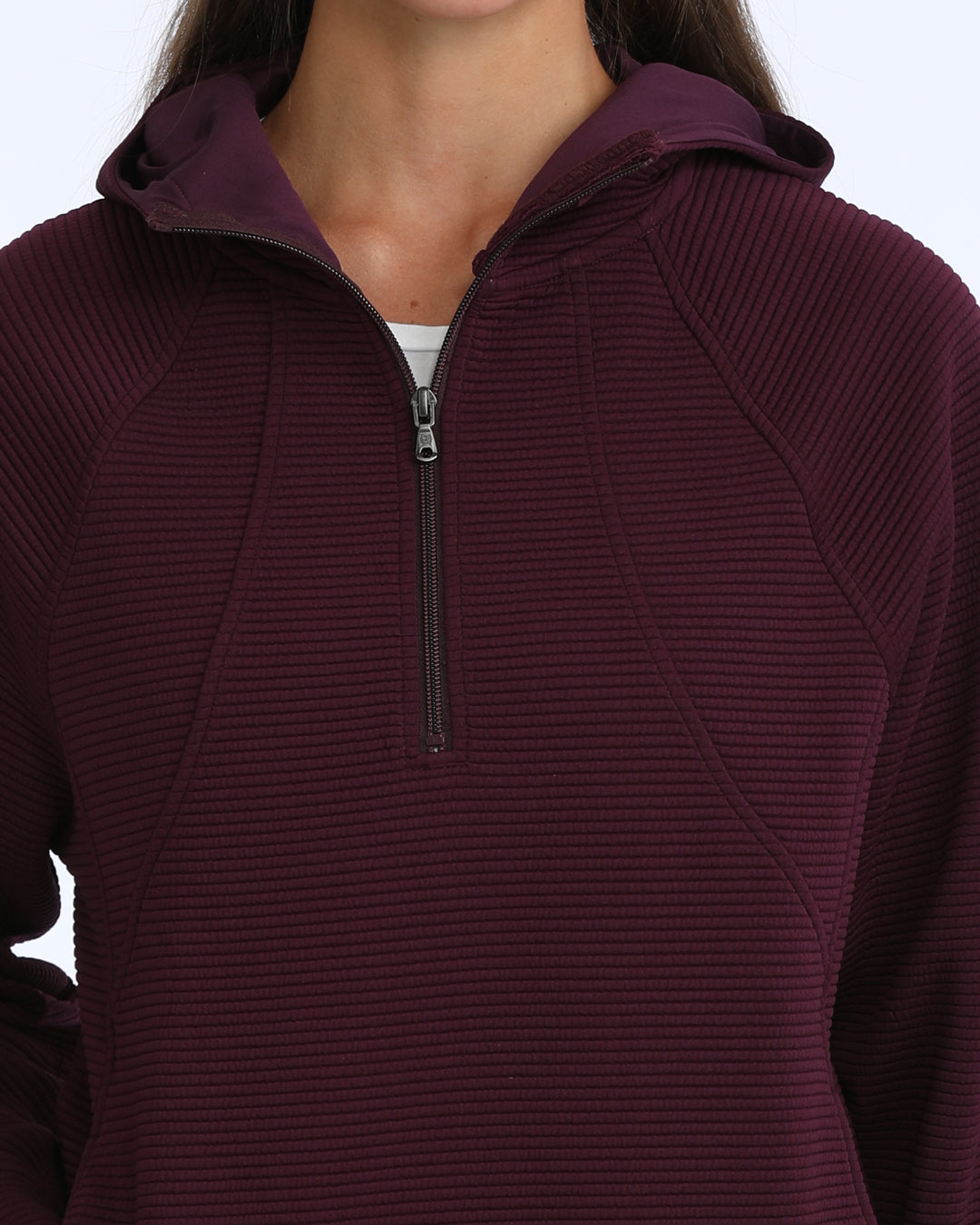 Cinch Women's Purple 1/2 Zip Ribbed Hoodie MAK7925001