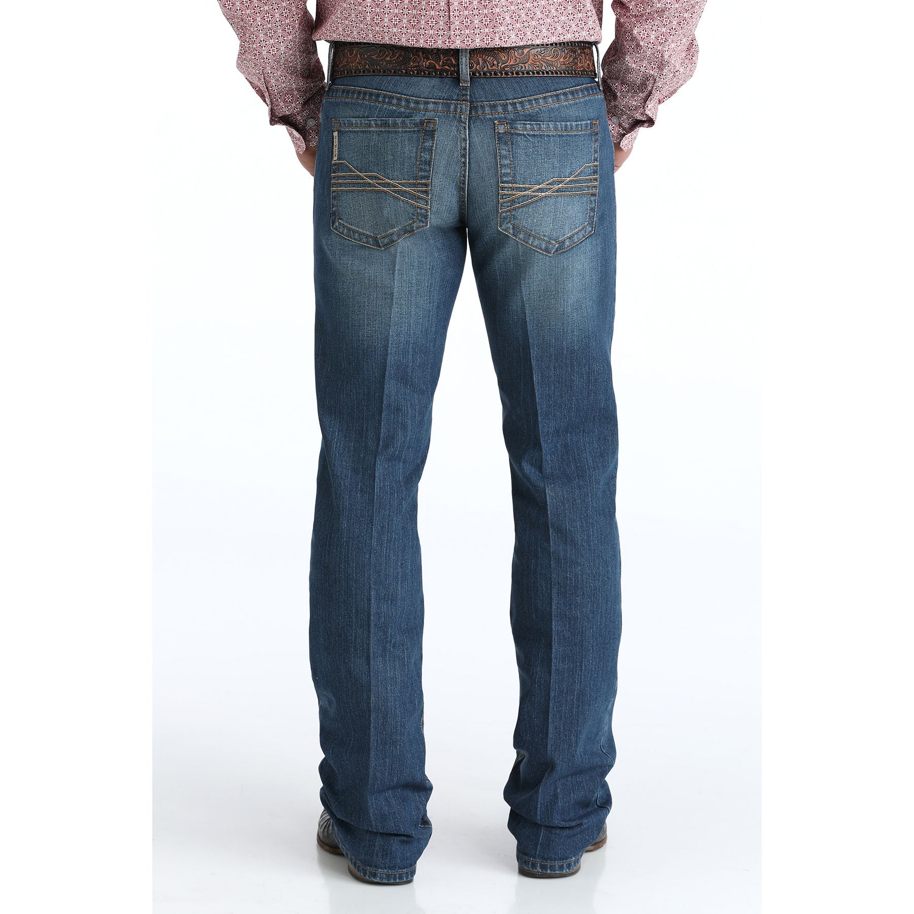 Men's Cinch Ian Dark Wash Slim Bootcut Stretch Denim Jeans MB32936001