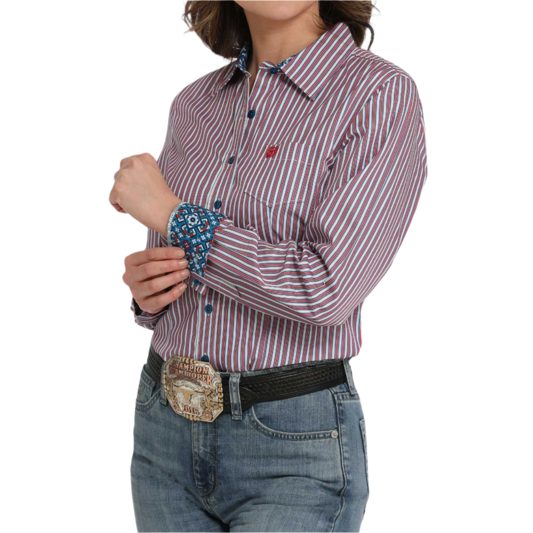 Women's Cinch Long Sleeve Button Up Snap Shirt MSW9164249-MUL - Crazy House Western Wear