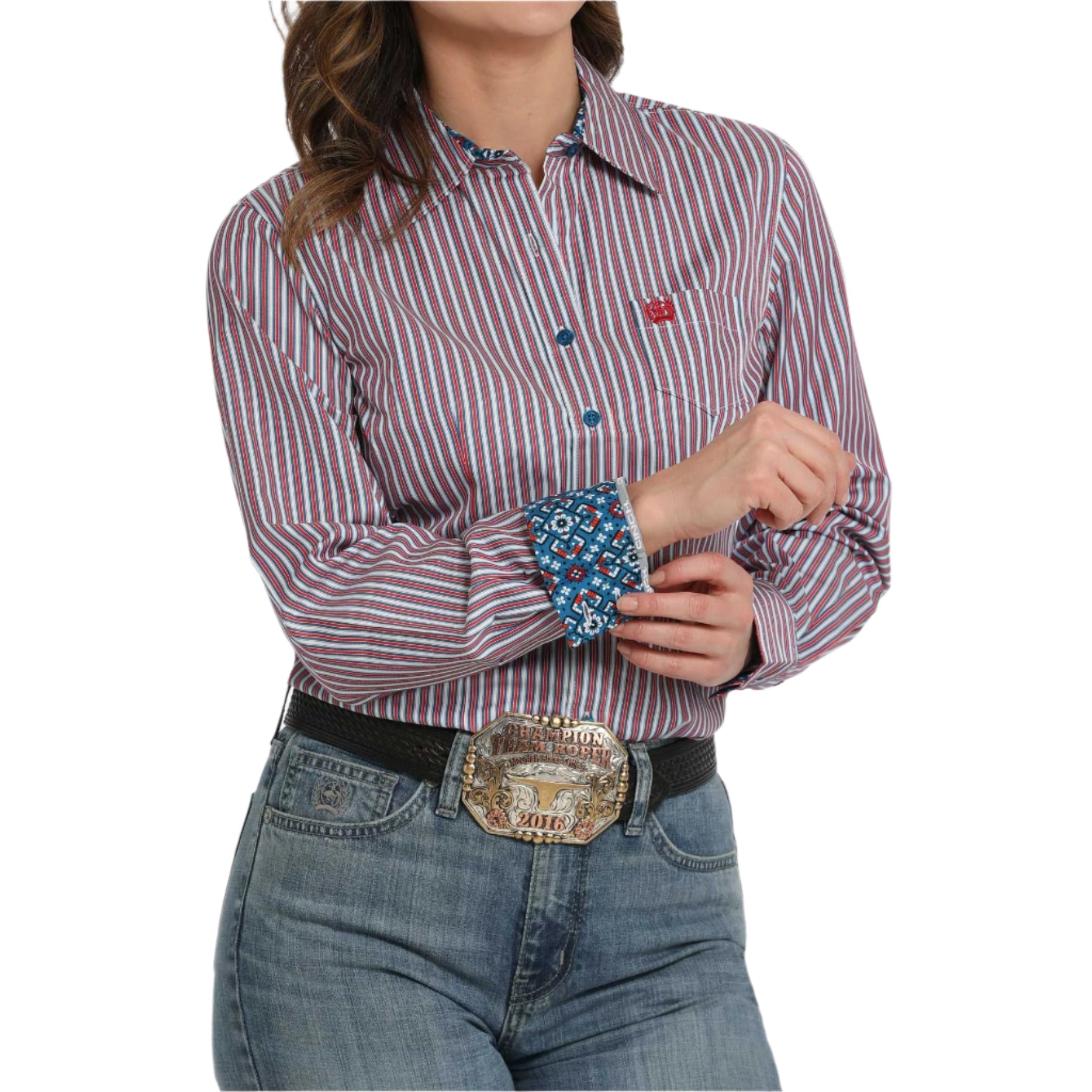 Women's Cinch Long Sleeve Button Up Snap Shirt MSW9164249-MUL - Crazy House Western Wear