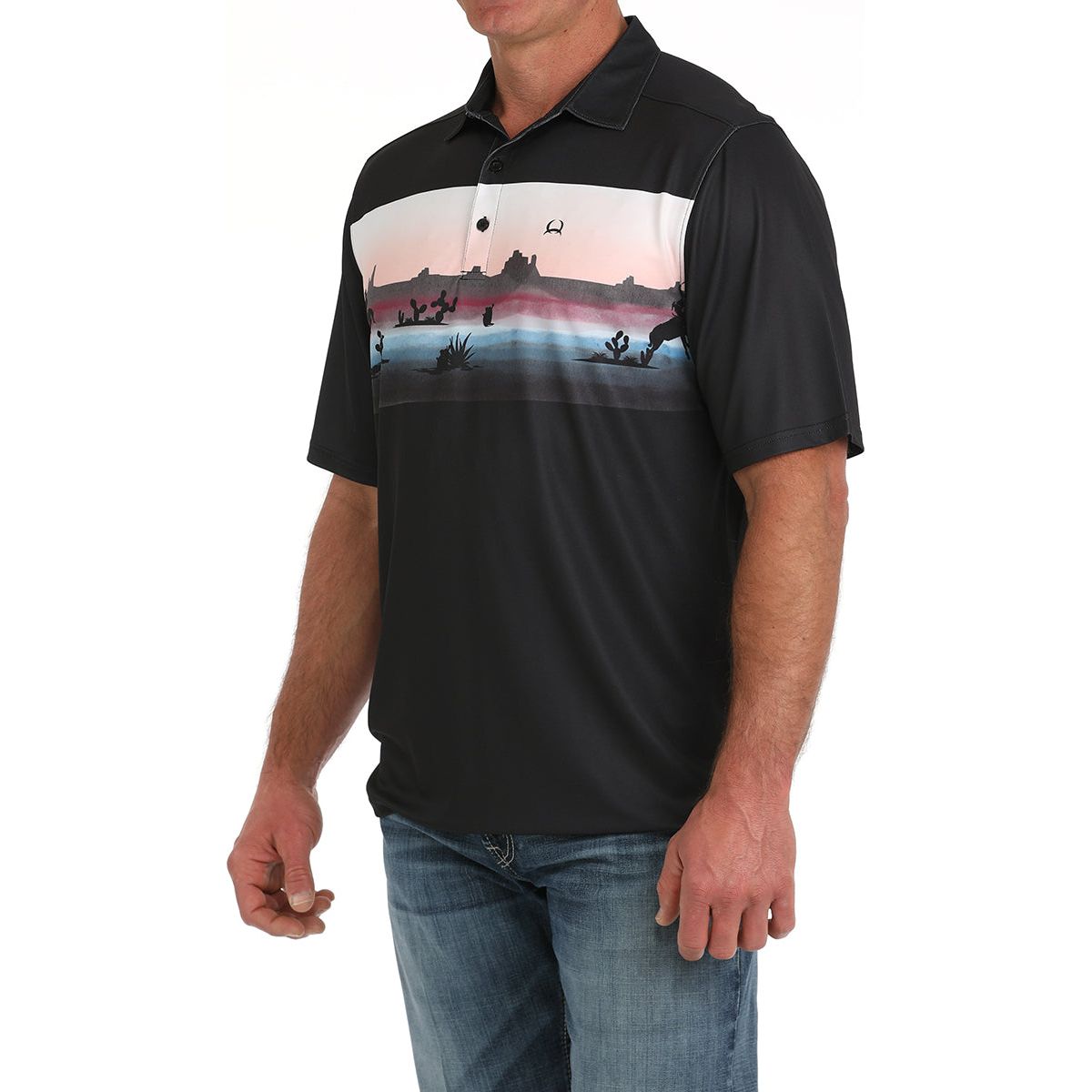 Men's Cinch Black Polo MTK1863044 - Crazy House Western Wear