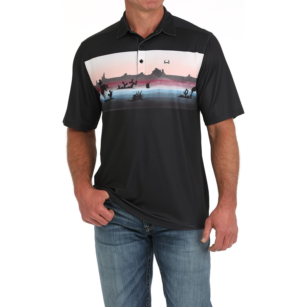 Men's Cinch Black Polo MTK1863044 - Crazy House Western Wear