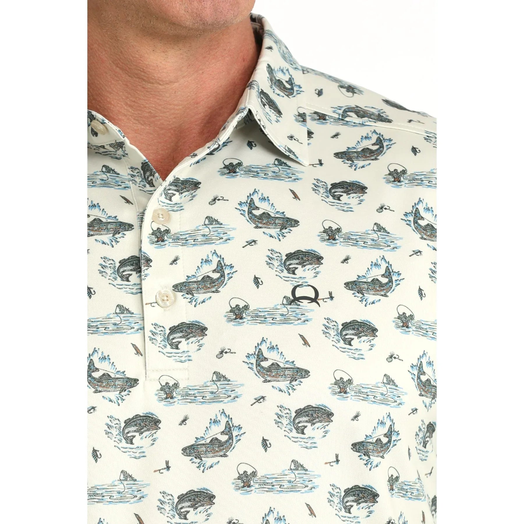 Men's Cinch Arenaflex Fly Fishing Polo MTK1865047