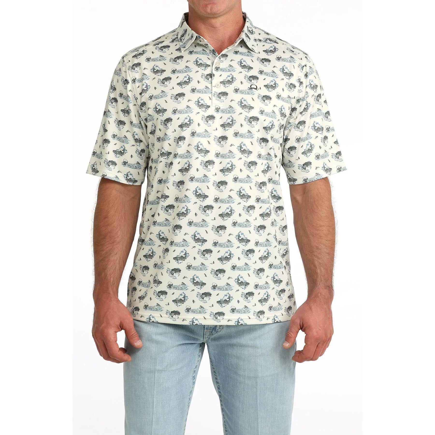 Men's Cinch Arenaflex Fly Fishing Polo MTK1865047