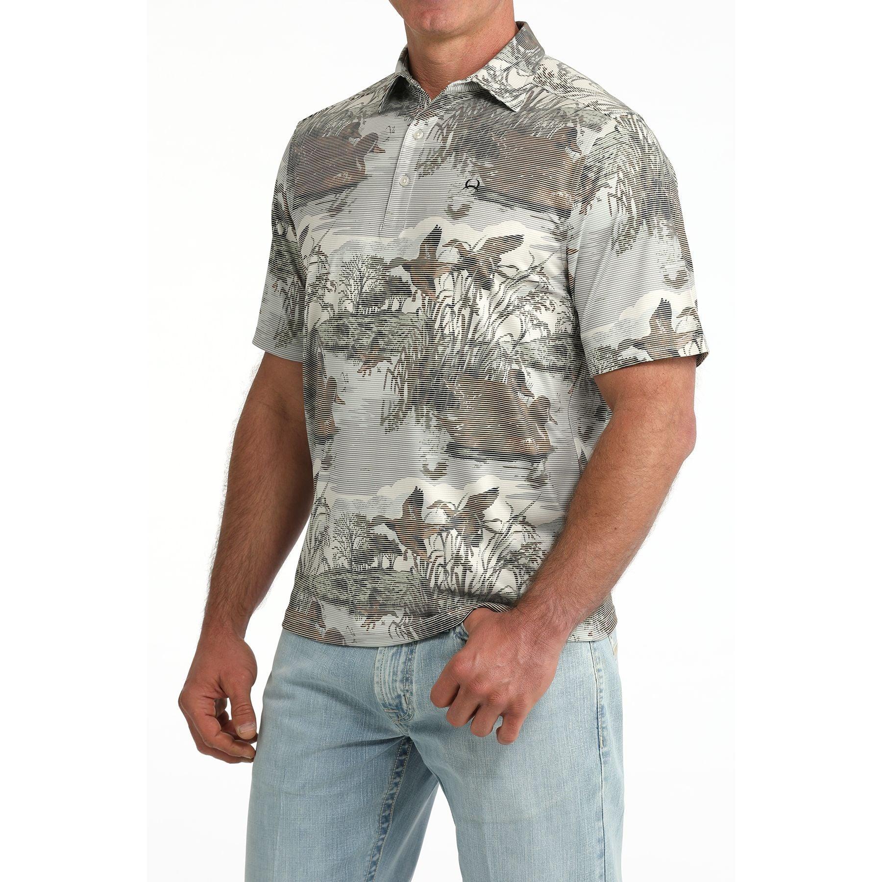 Men's Cinch Short Sleeve Arenaflex Duck Pond Polo MTK1865048