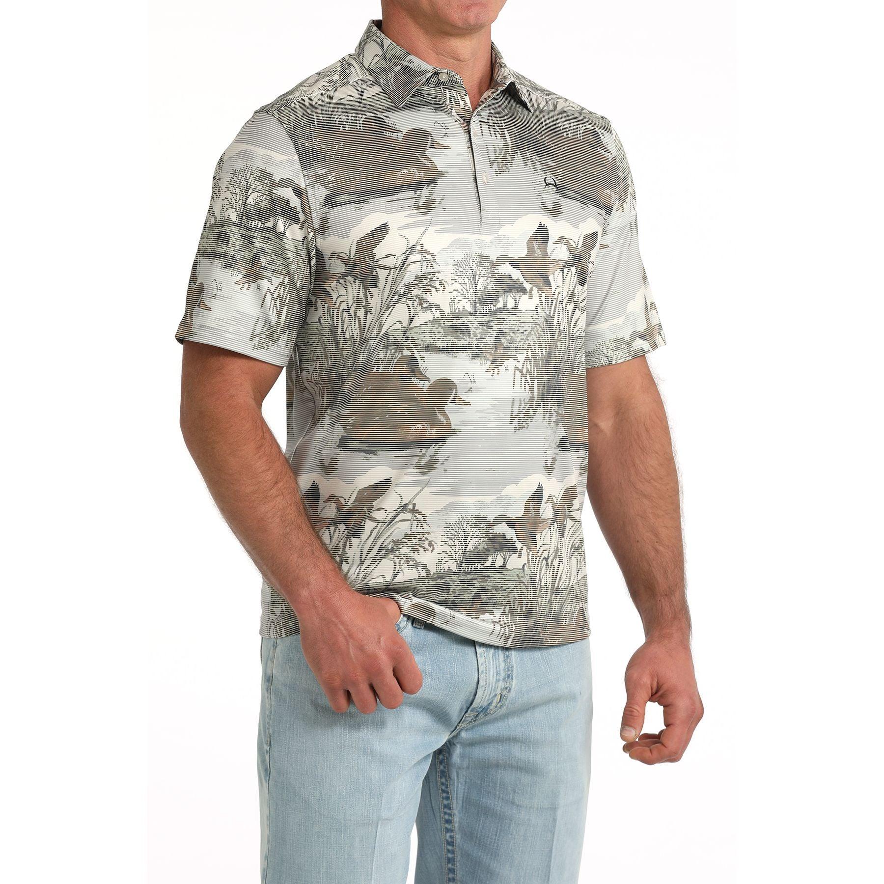 Men's Cinch Short Sleeve Arenaflex Duck Pond Polo MTK1865048