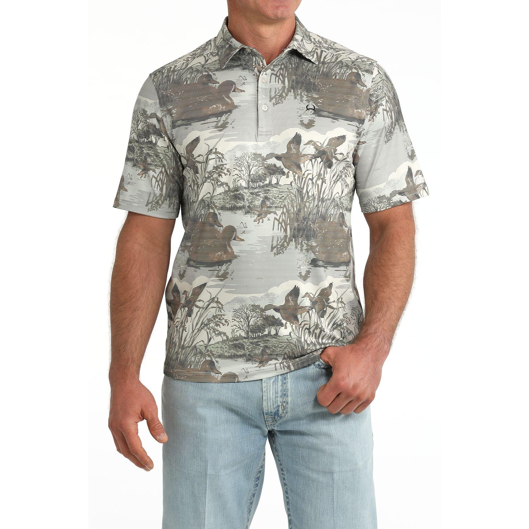 Men's Cinch Short Sleeve Arenaflex Duck Pond Polo MTK1865048