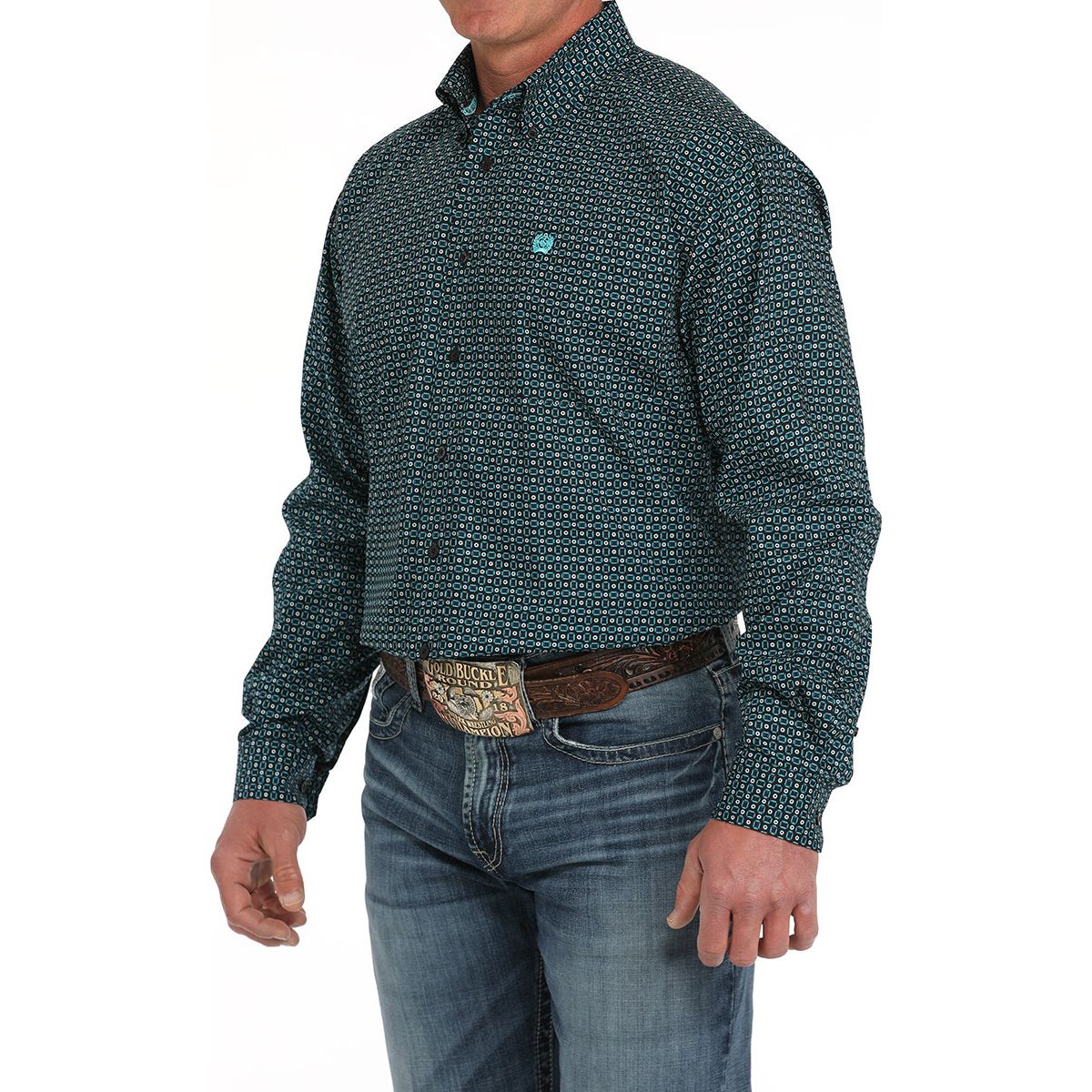Men's Cinch Green Long Sleeve Button Up MTW1105906 - Crazy House Western Wear