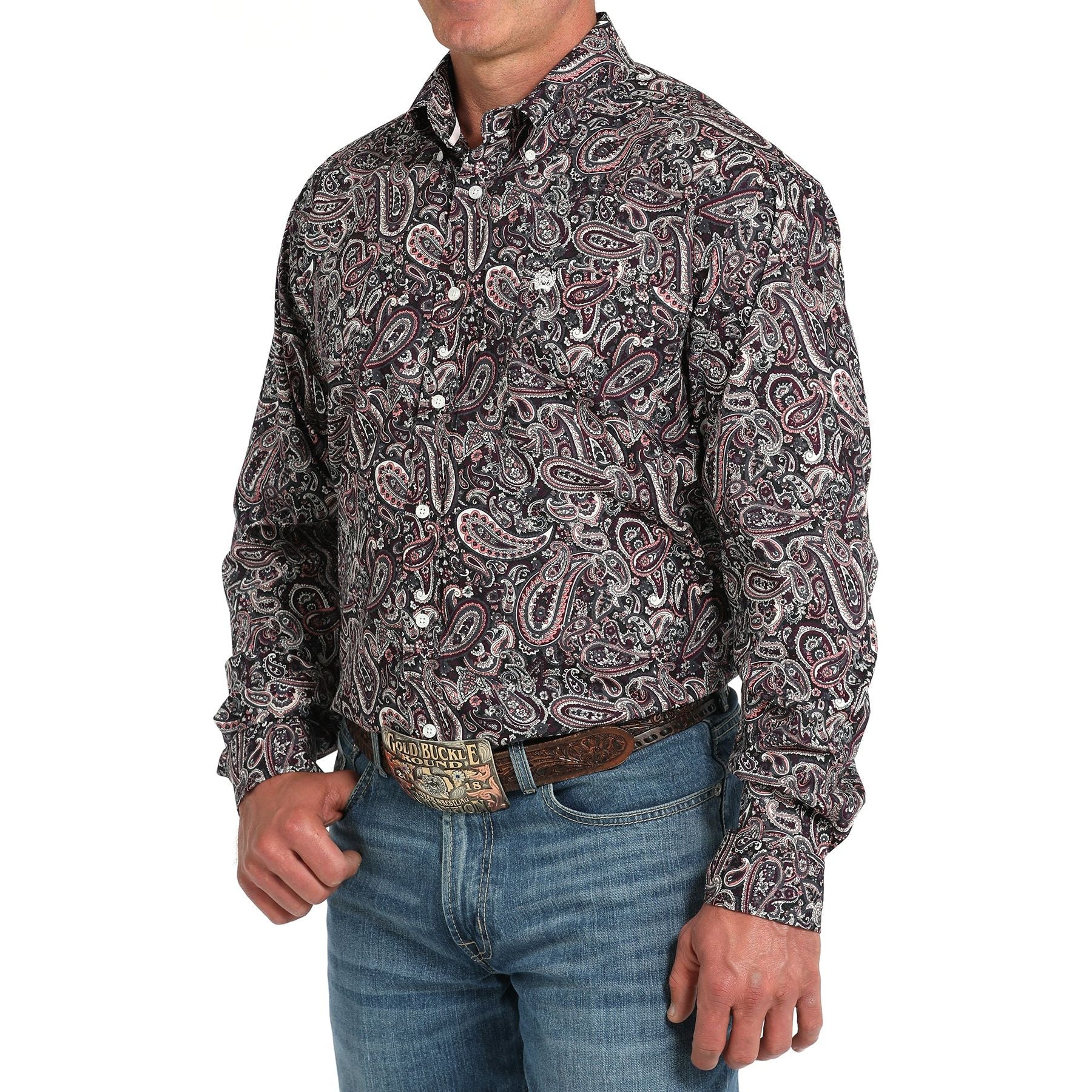 Men's Cinch Long Sleeve Patterned Button Up MTW1105910 - Crazy House Western Wear