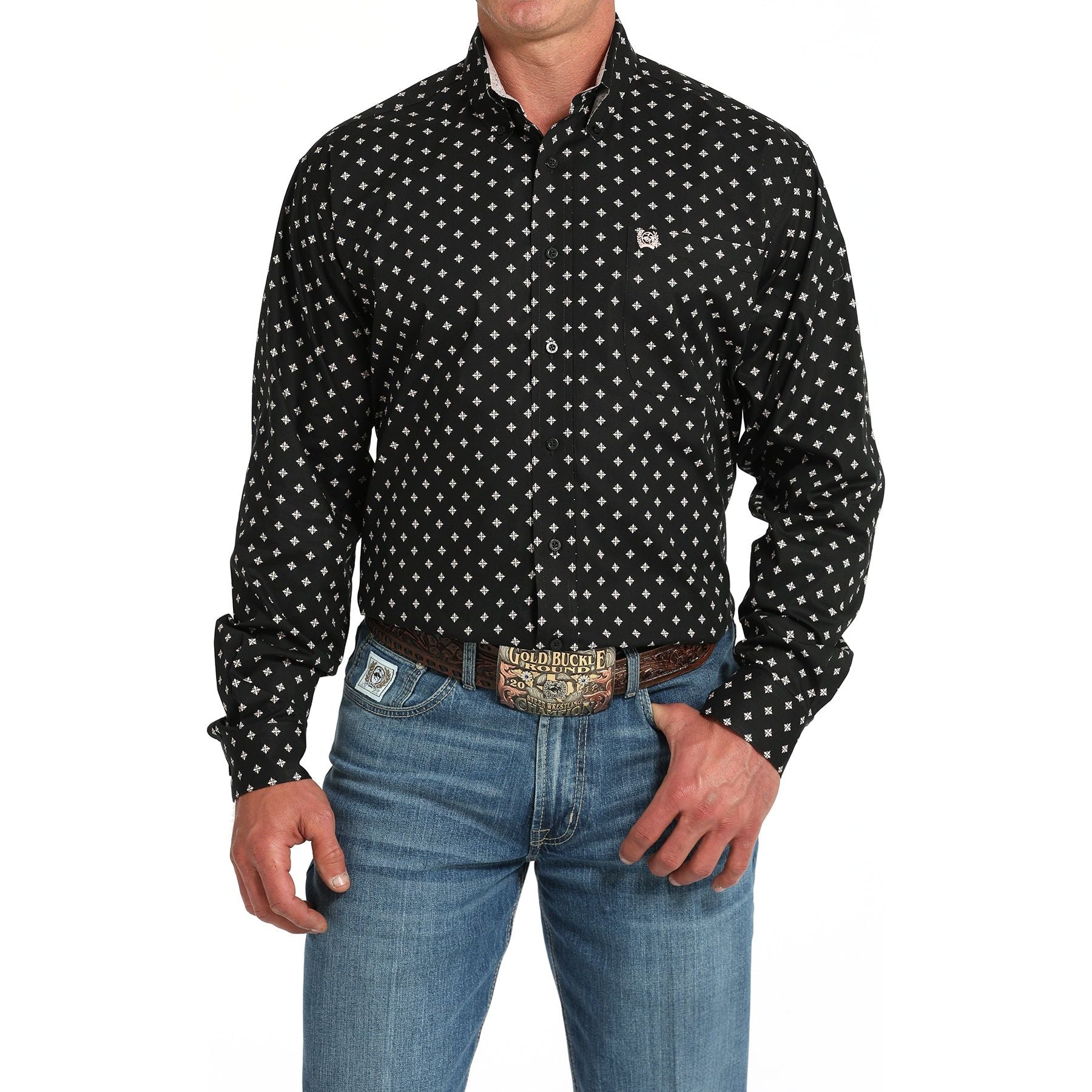 Men's Cinch Black Button Up Shirt MTW1105915 - Crazy House Western Wear