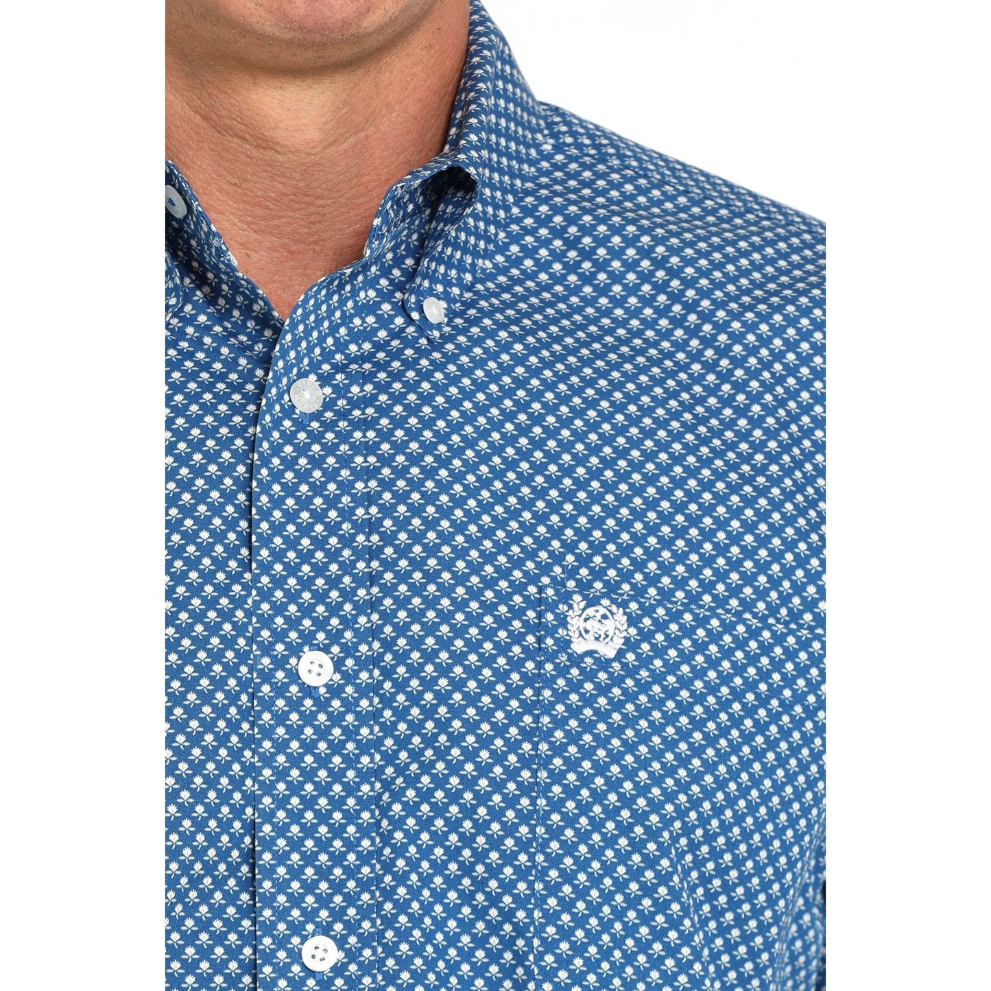 Men's Cinch Geo Print Royal Blue Long Sleeve Button Up MTW1105928 - Crazy House Western Wear