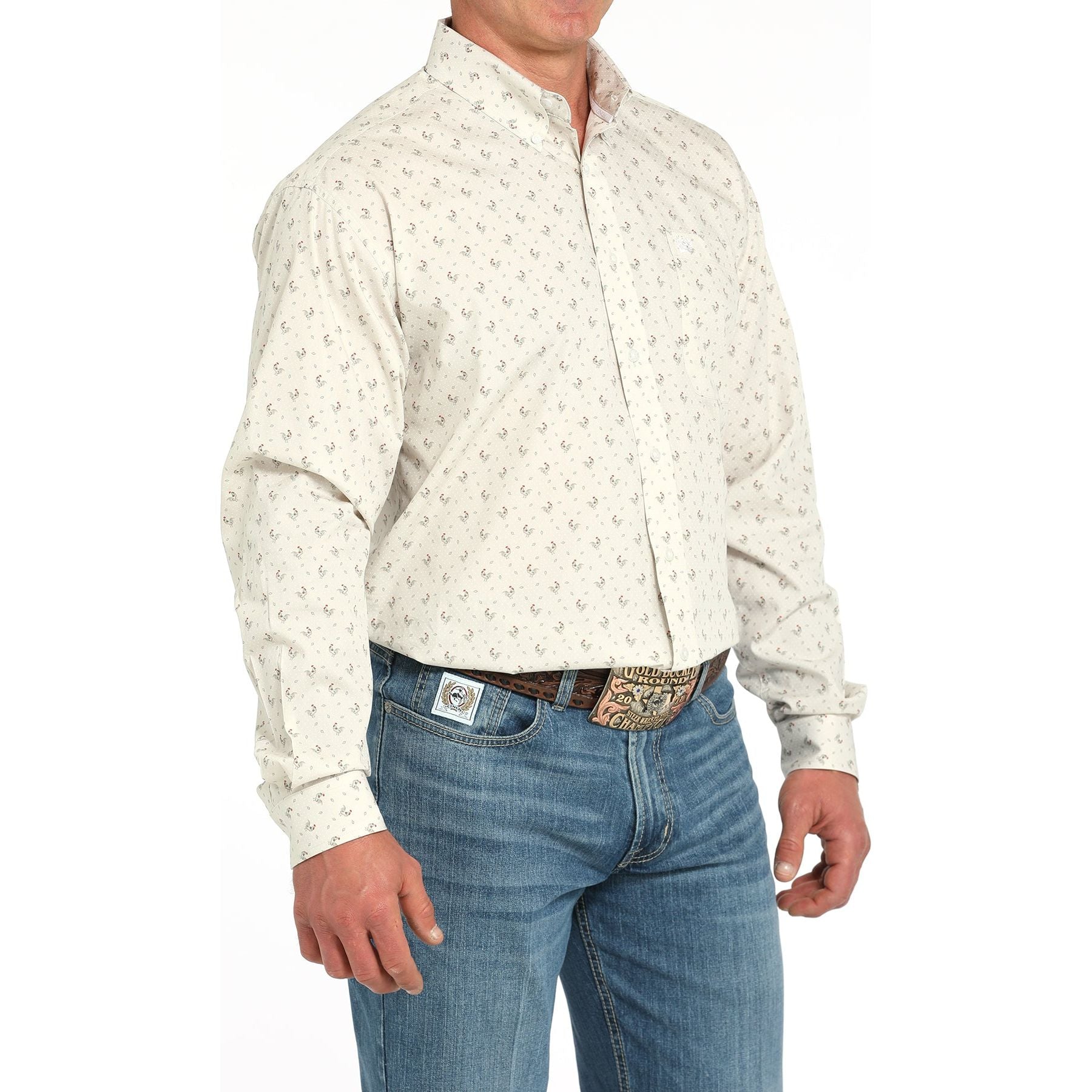 Men's Cinch Rooster Print Long Sleeve Shirt MTW1105933 - Crazy House Western Wear