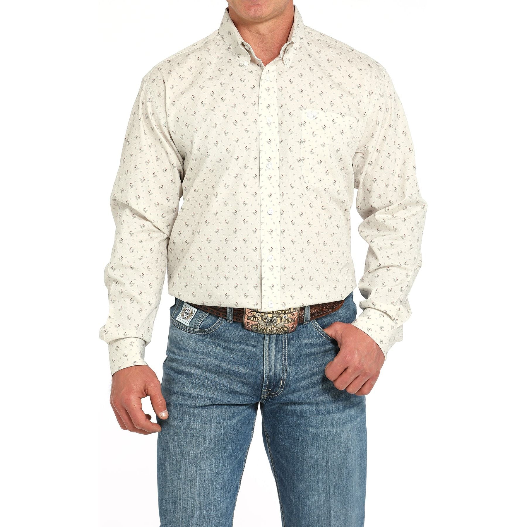 Men's Cinch Rooster Print Long Sleeve Shirt MTW1105933 - Crazy House Western Wear