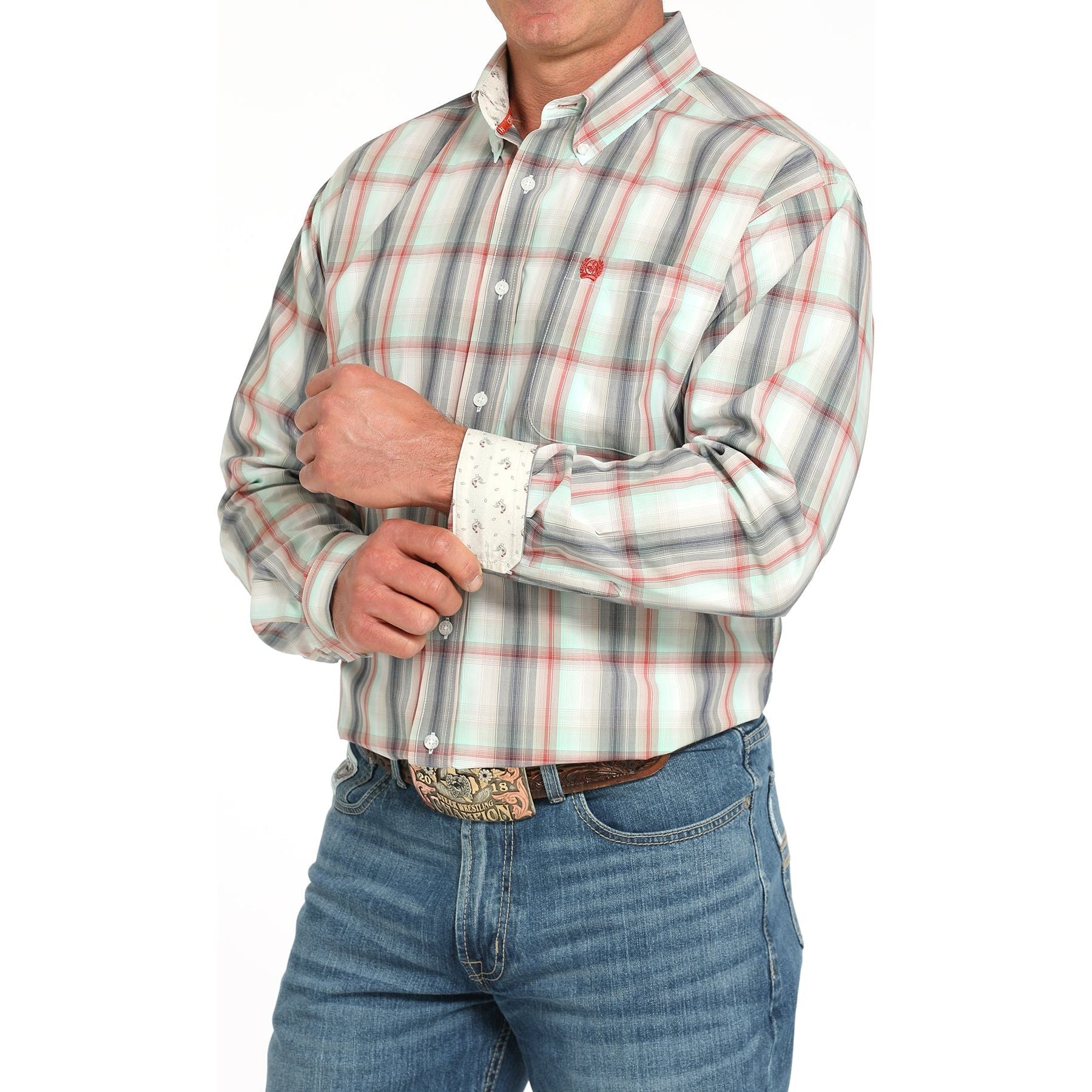 Men's Cinch Classic Long Sleeve Button Down Plaid Shirt MTW1105934 - Crazy House Western Wear