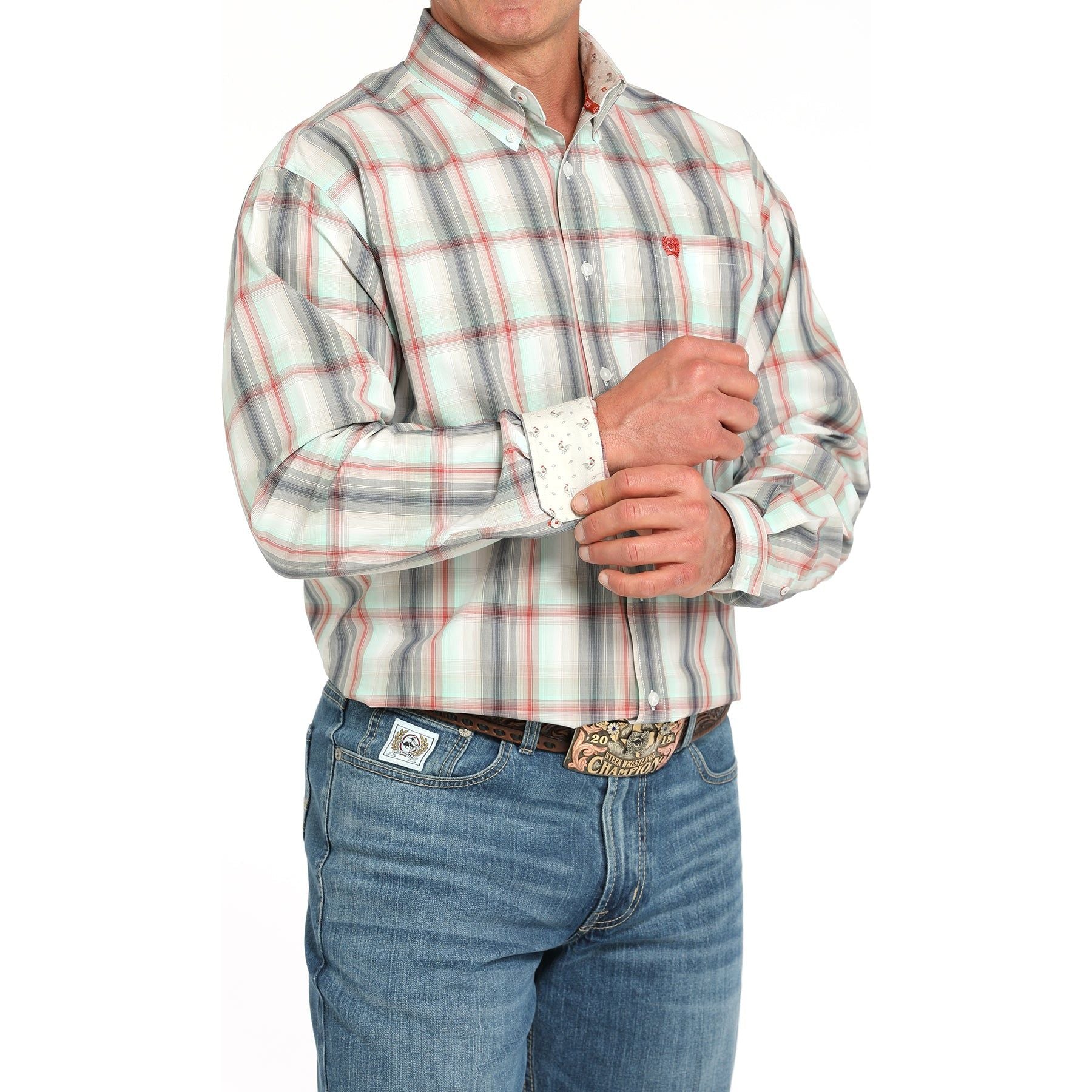 Men's Cinch Classic Long Sleeve Button Down Plaid Shirt MTW1105934 - Crazy House Western Wear