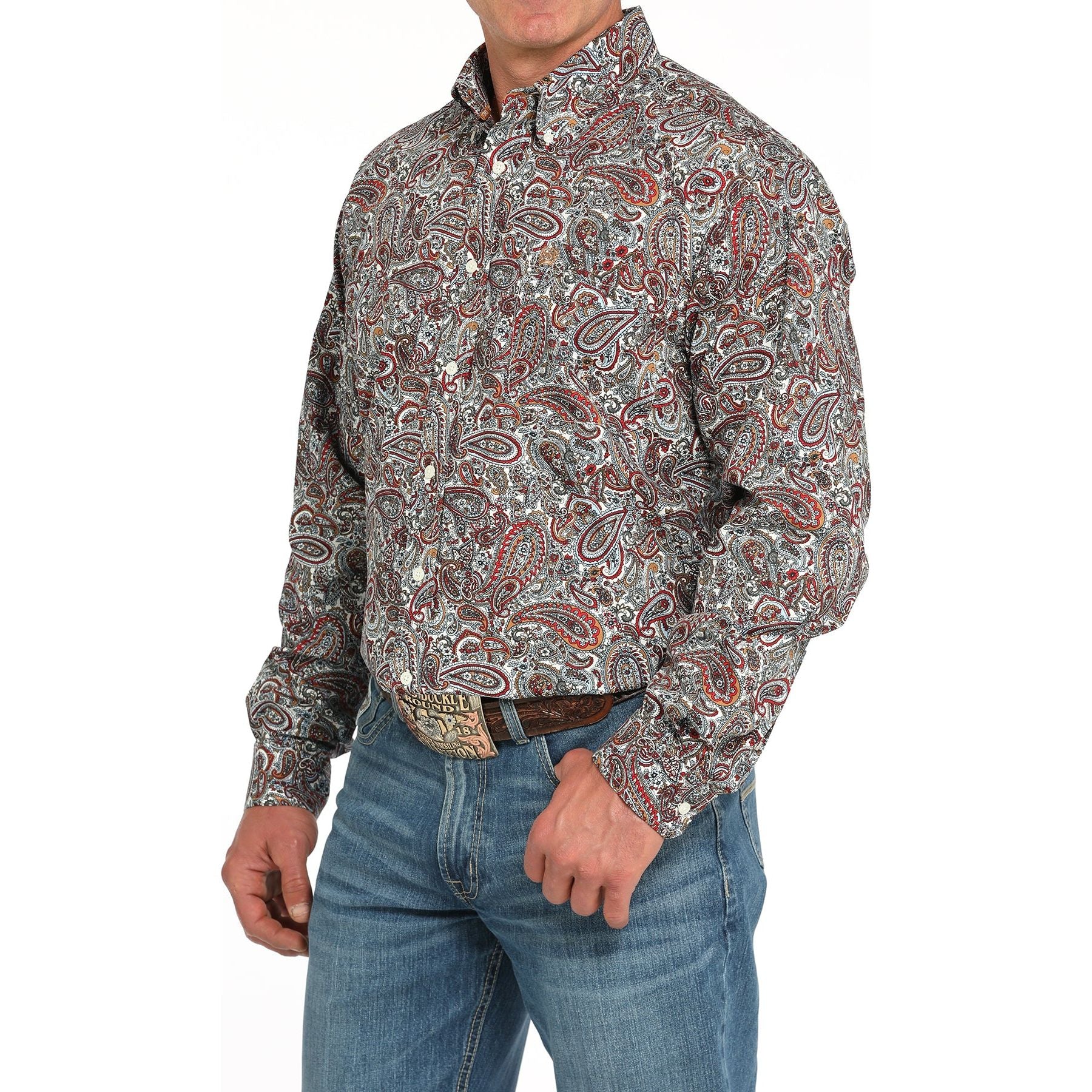 Men's Cinch Paisley Print Long Sleeve Button Down Shirt MTW1105947-MUL - Crazy House Western Wear