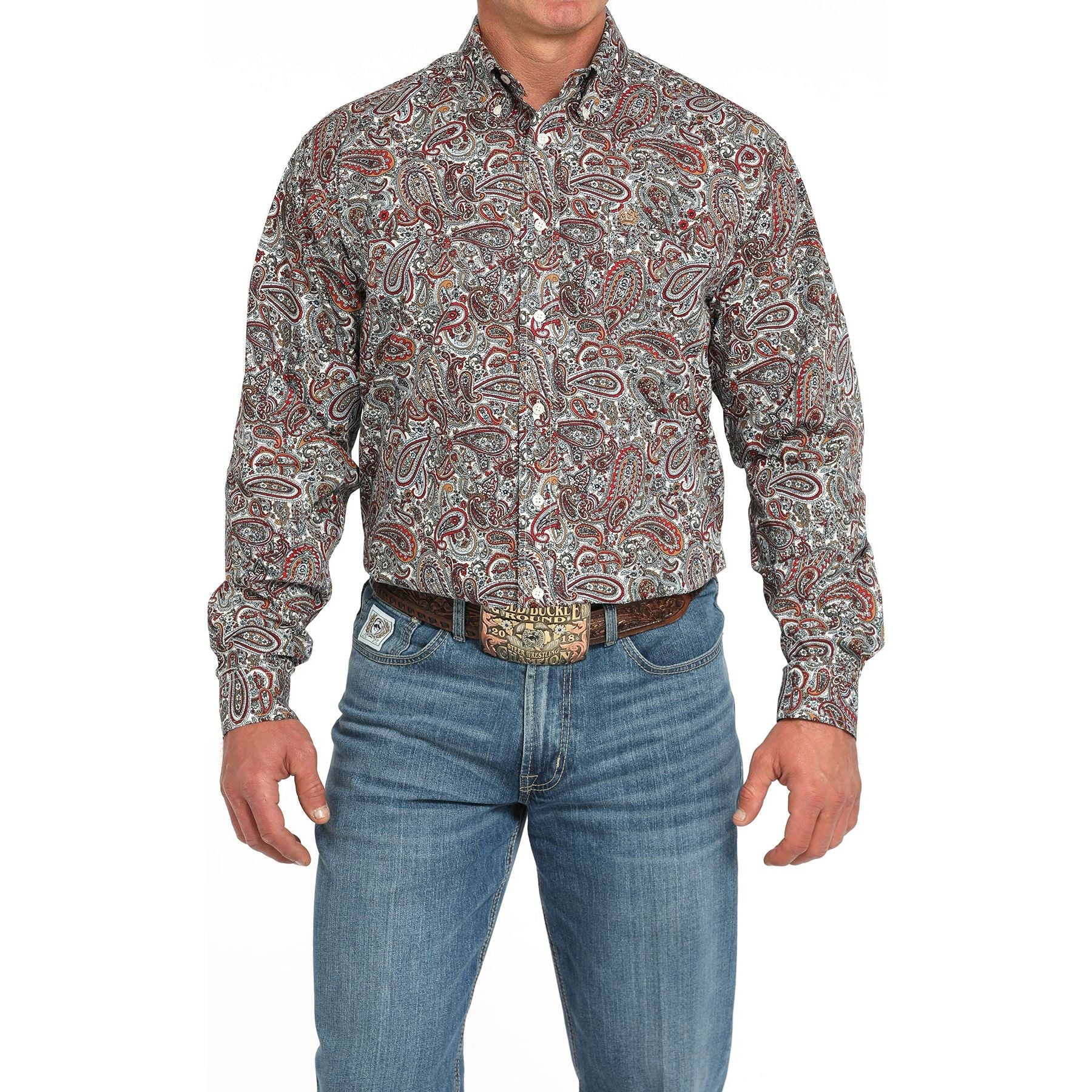 Men's Cinch Paisley Print Long Sleeve Button Down Shirt MTW1105947-MUL - Crazy House Western Wear