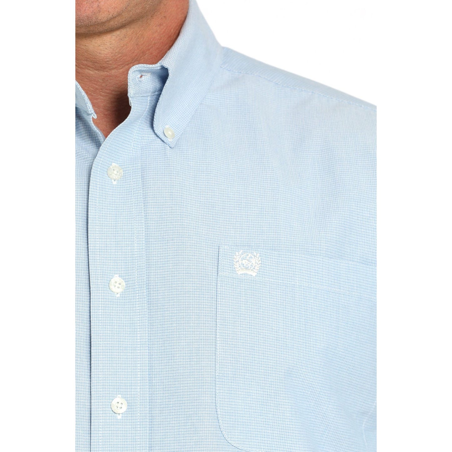 Men's Cinch Blue Long Sleeve Western Button Down Shirt MTW1105949-LTB - Crazy House Western Wear