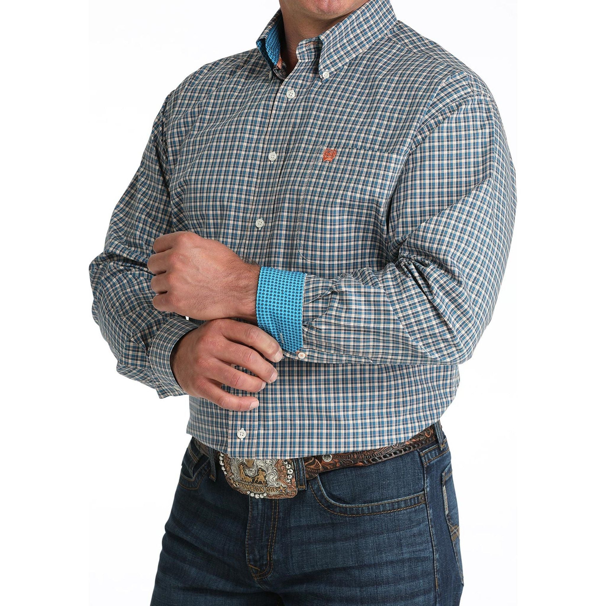 Men's Cinch Long Sleeve Plaid Button Down Shirt MTW1105954 - Crazy House Western Wear