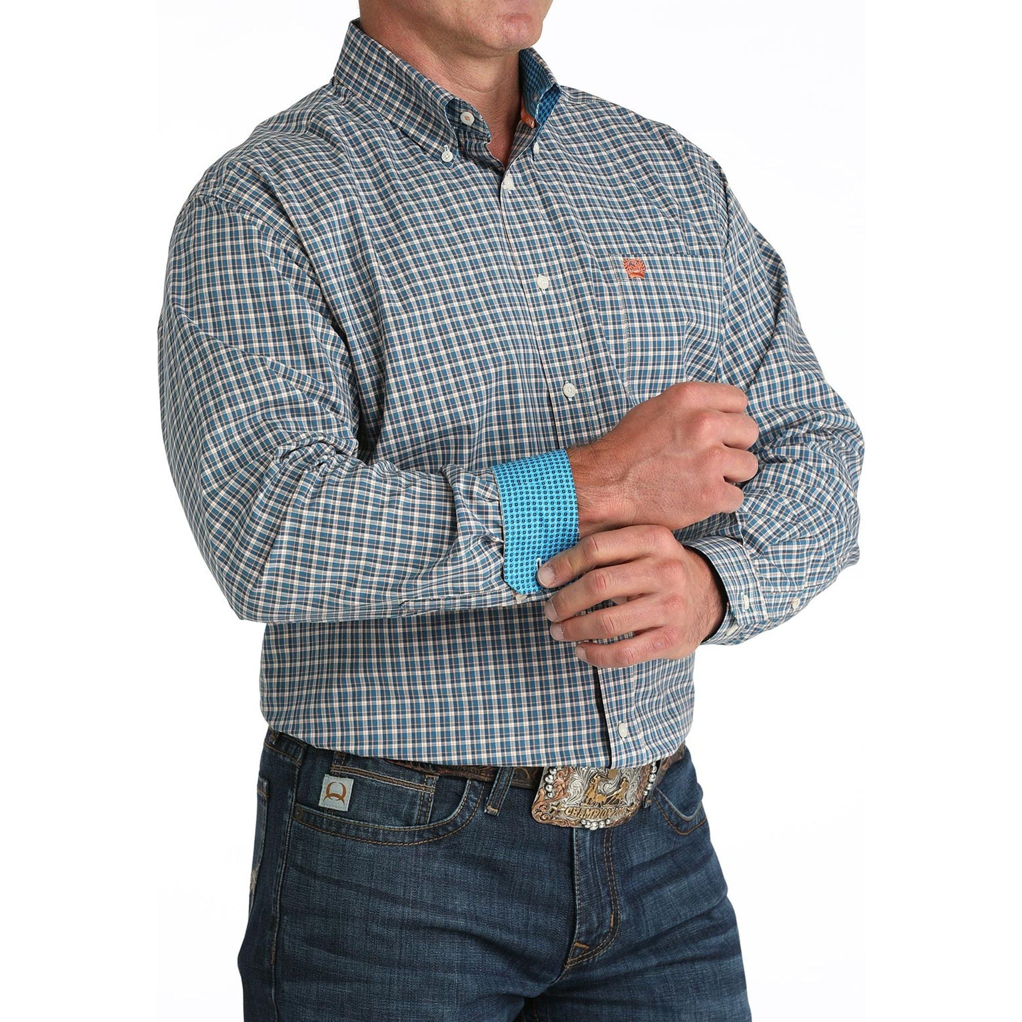 Men's Cinch Long Sleeve Plaid Button Down Shirt MTW1105954 - Crazy House Western Wear