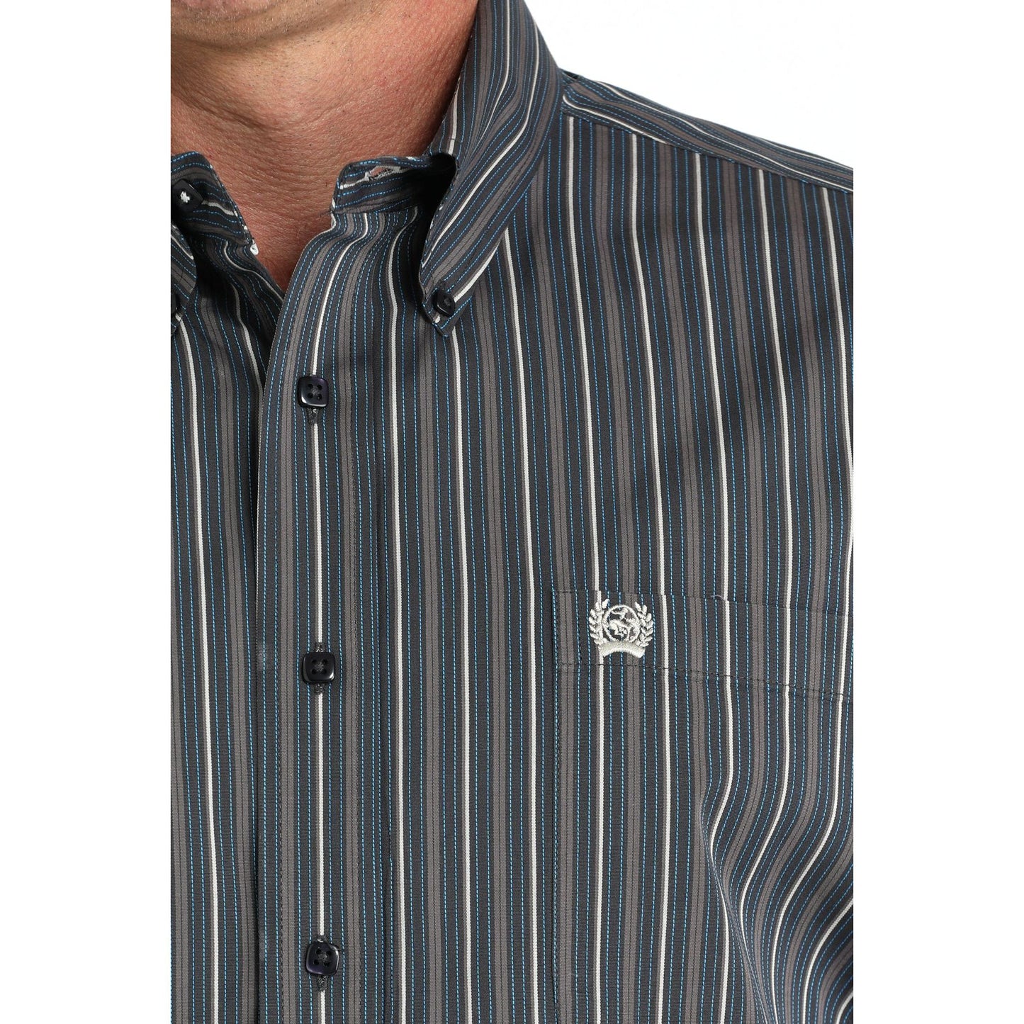 Men's Cinch Striped Long Sleeve Button Up Shirt MTW1105958