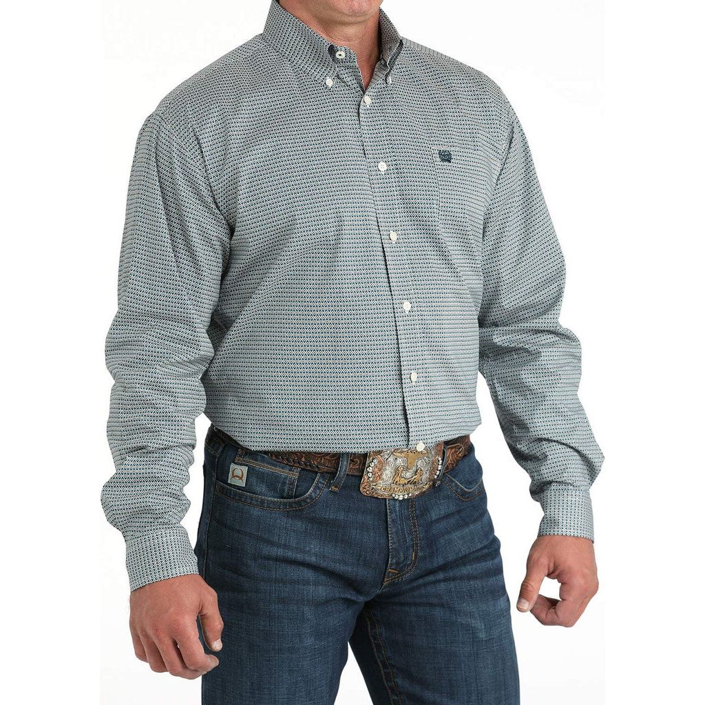 Men's Cinch Stretch Long Sleeve Print Button Down Shirt MTW1105968 - Crazy House Western Wear