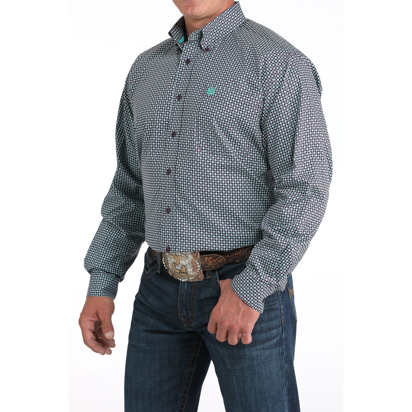 Men's Cinch Geometric Print Long Sleeve Shirt MTW1105972