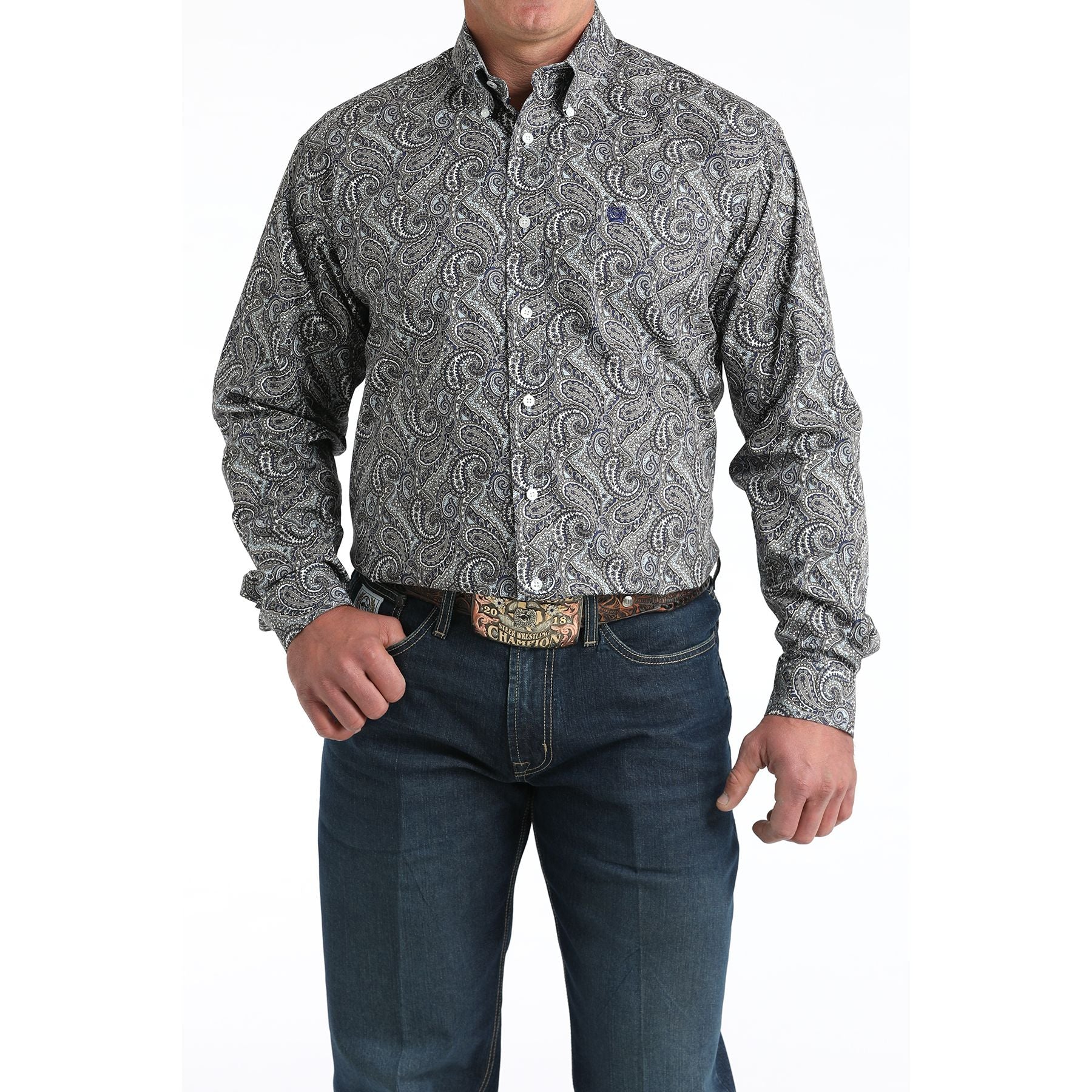 Men's Cinch Multi Paisley Print Button Down Shirt MTW1106001