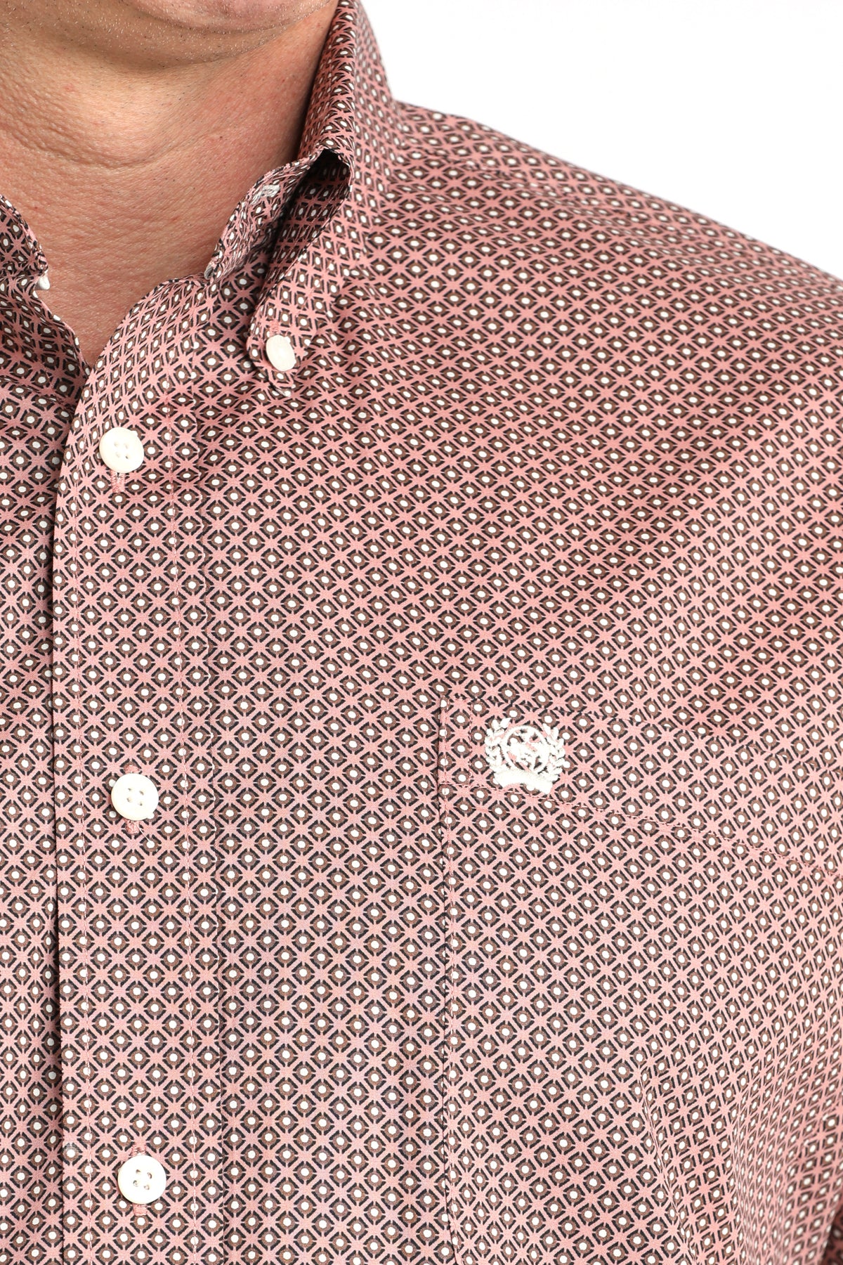 Men's Cinch Long Sleeve Button Up Patterned Top MTW1106017