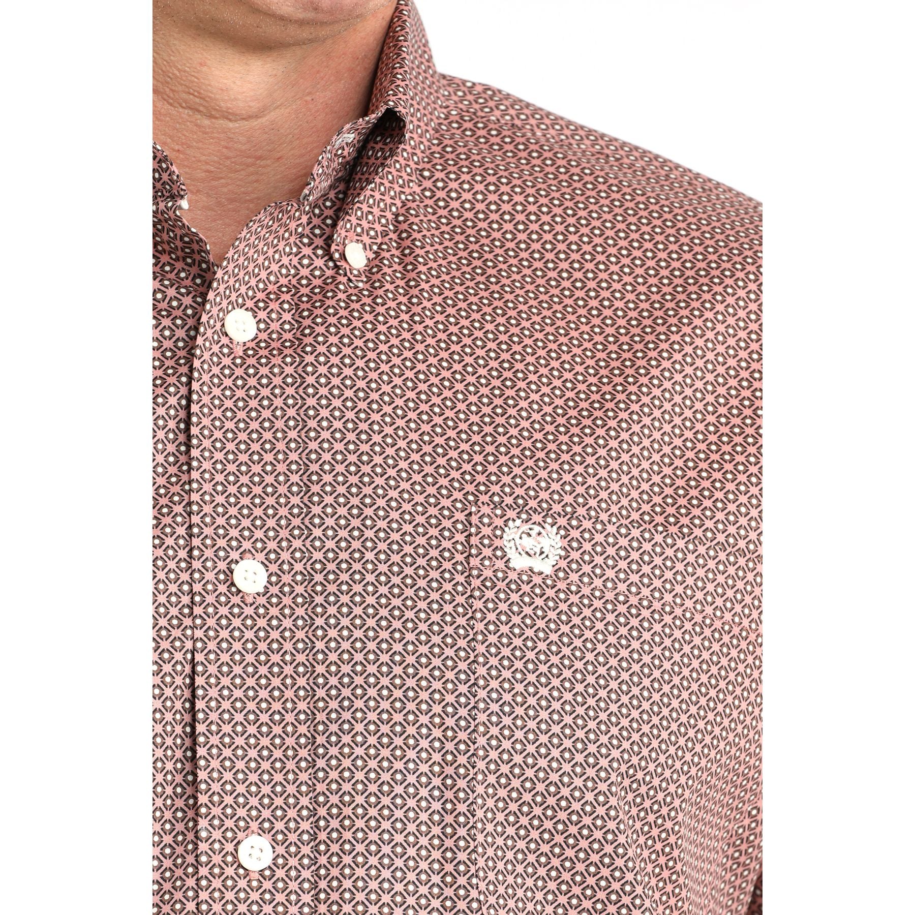 Men's Cinch Long Sleeve Button Up Patterned Top MTW1106017
