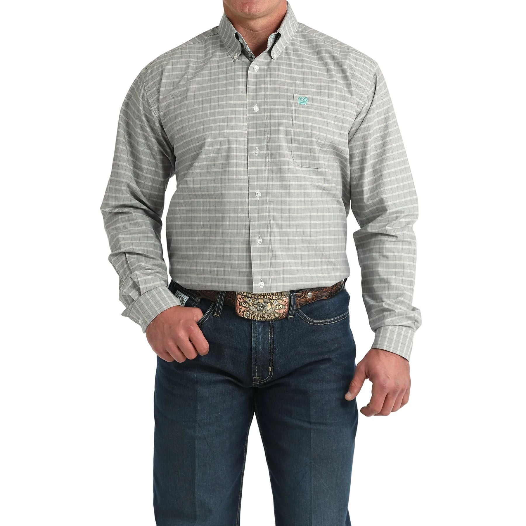 Men's Cinch Plaid Print Button Down Shirt MTW1106032