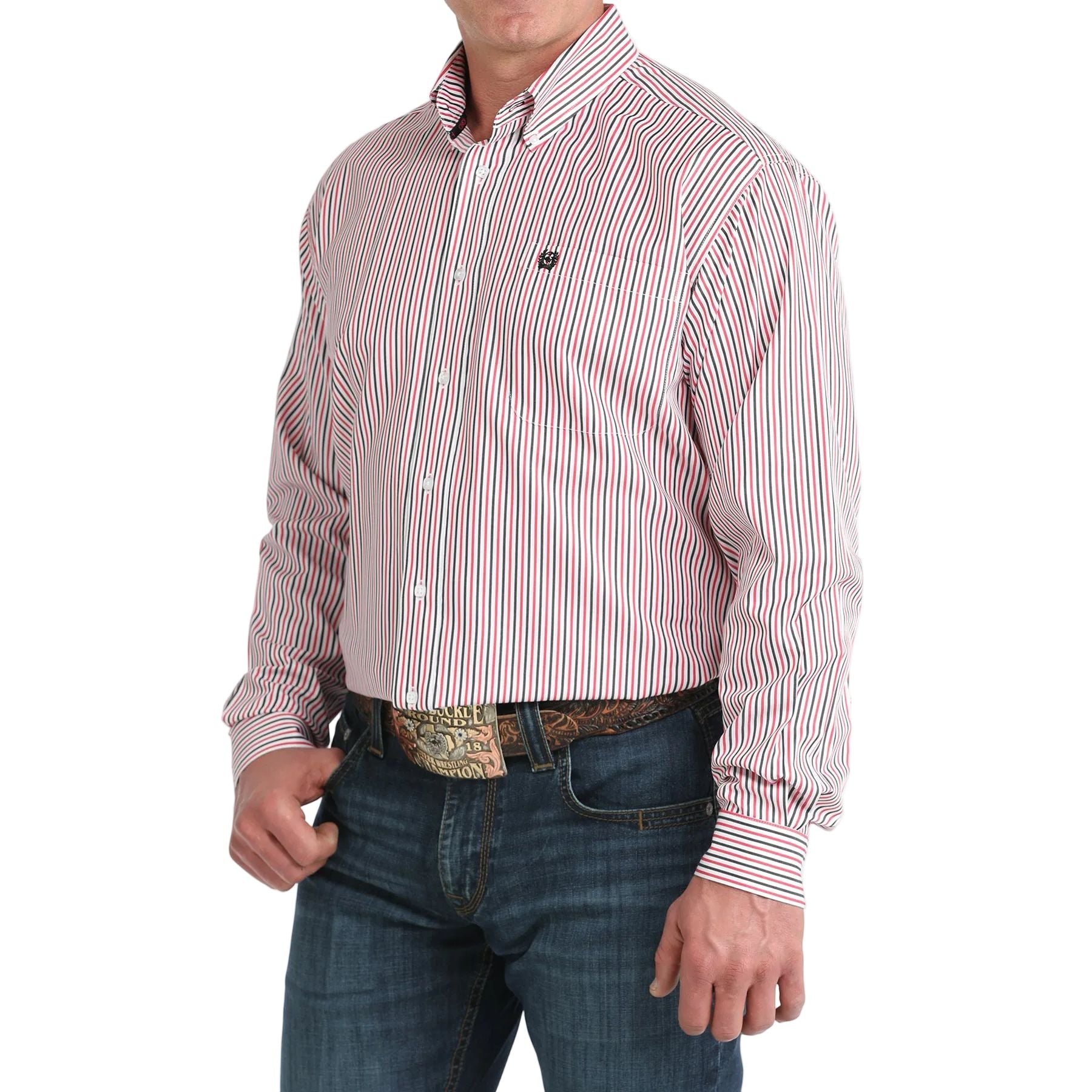 Men's Cinch Long Sleeve Striped Button UpMTW1106044